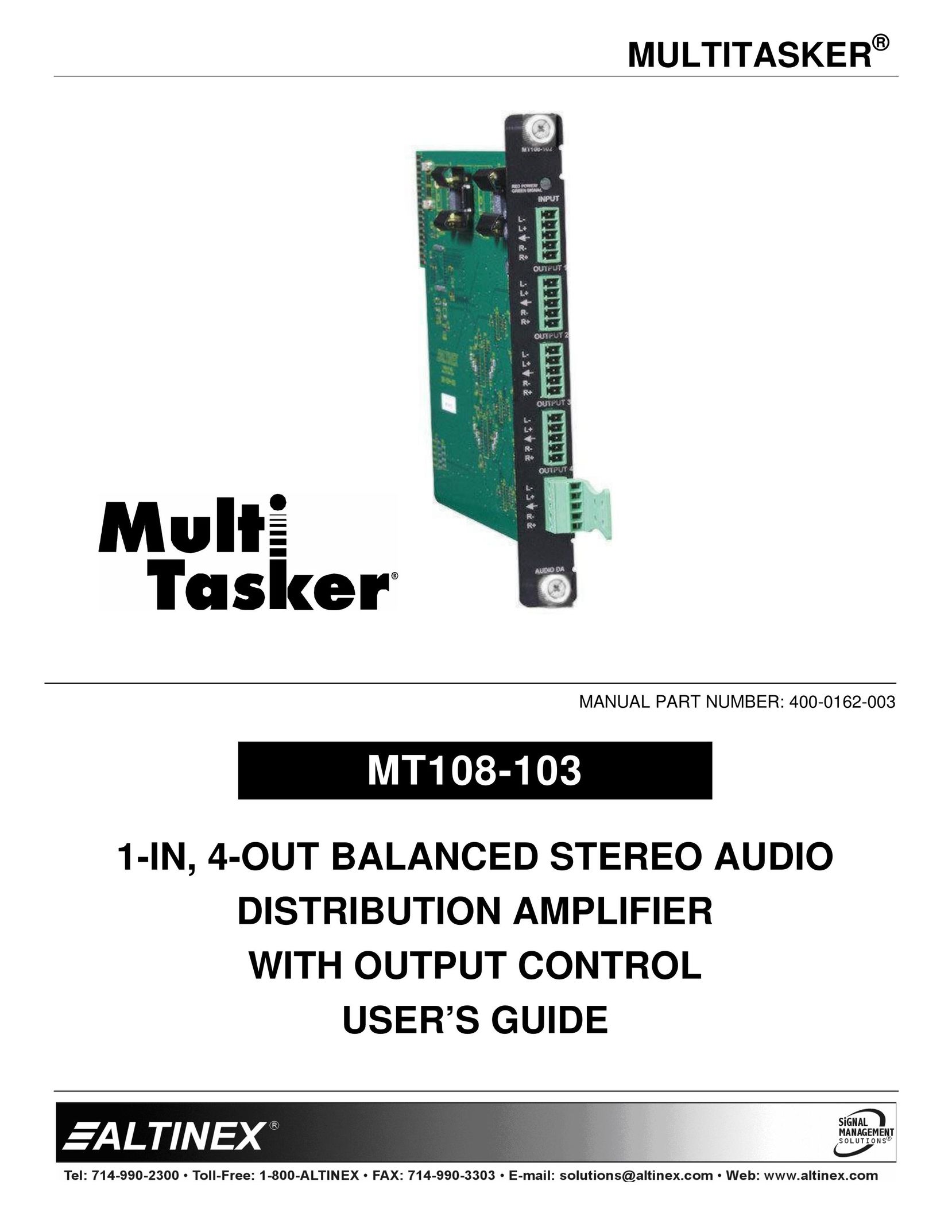 Altinex MT108-103 Stereo Amplifier User Manual