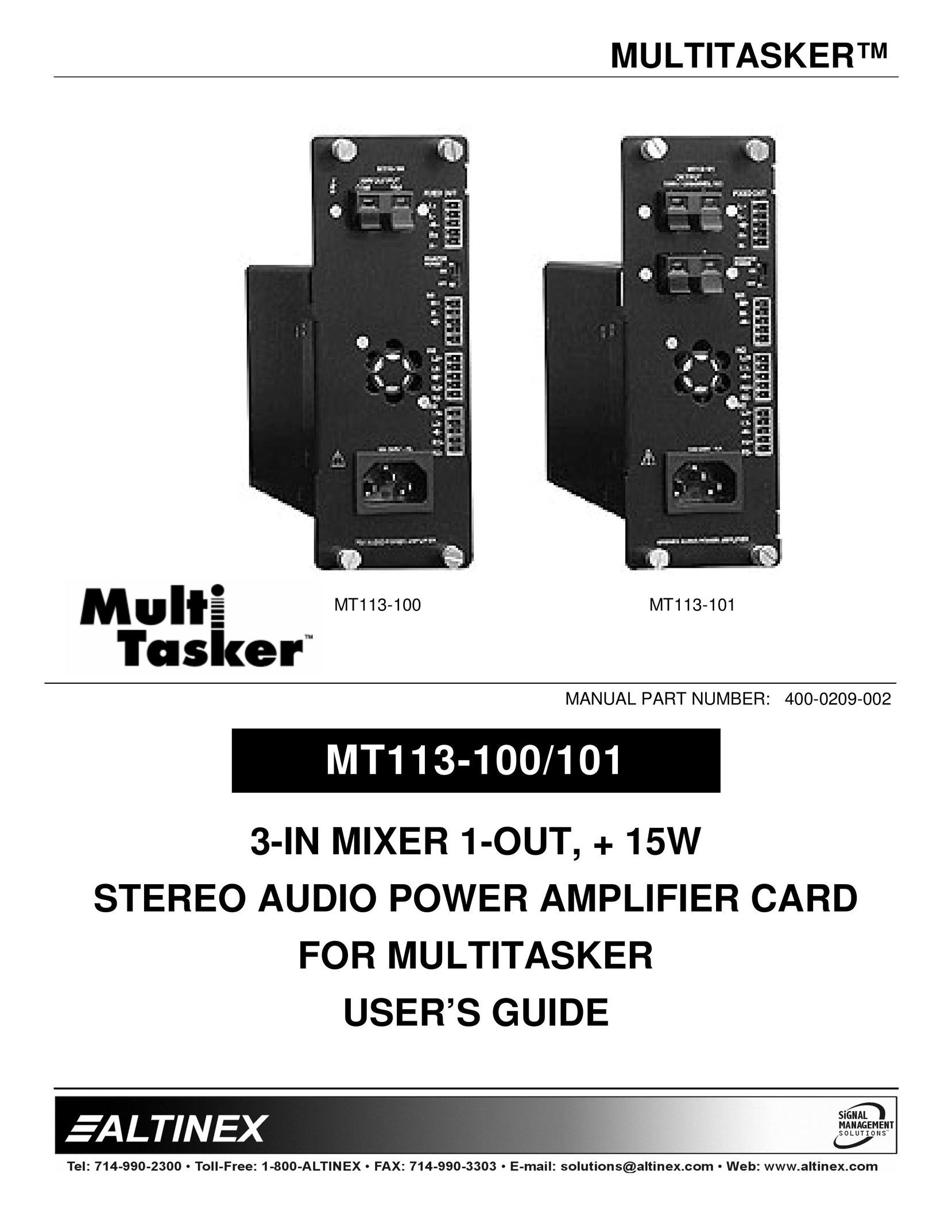 Altinex MT113-100 Stereo Amplifier User Manual