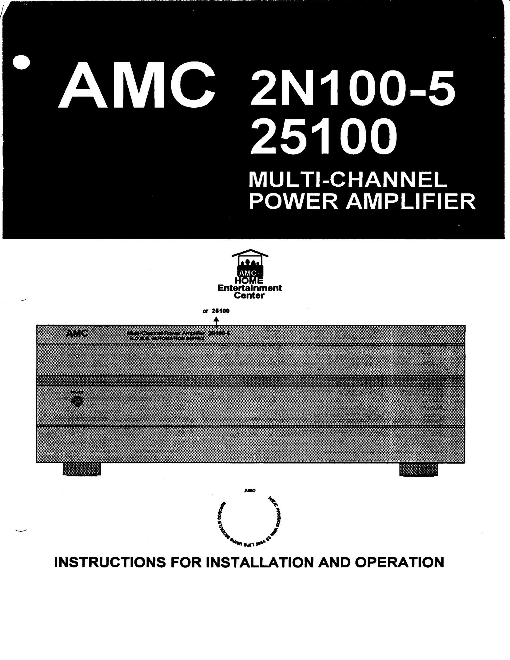 AMC 2N100-5 Stereo Amplifier User Manual