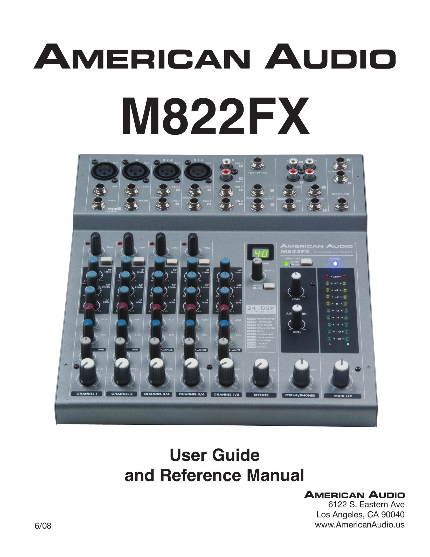 American Audio M822FX Stereo Amplifier User Manual