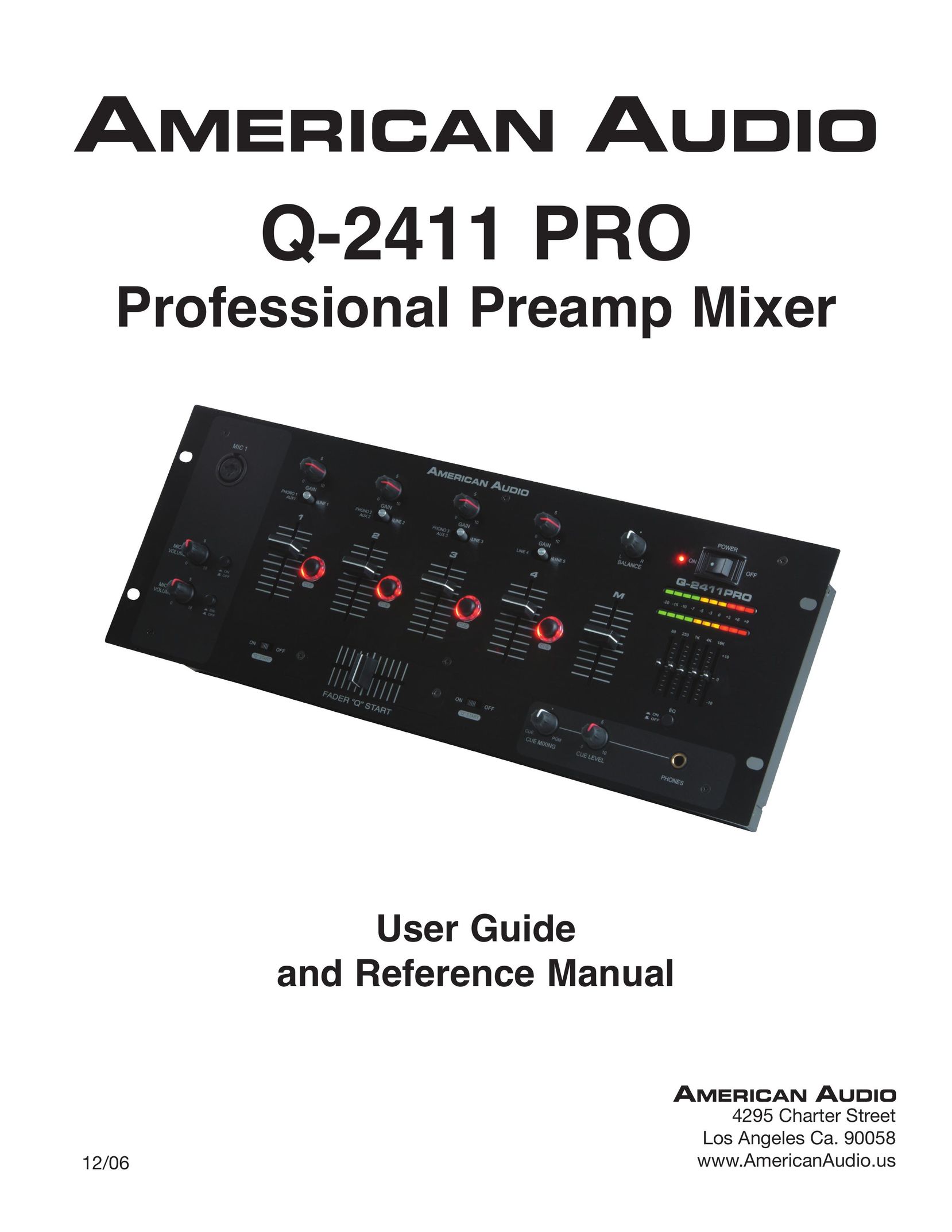 American Audio Q-2411 Pro Stereo Amplifier User Manual