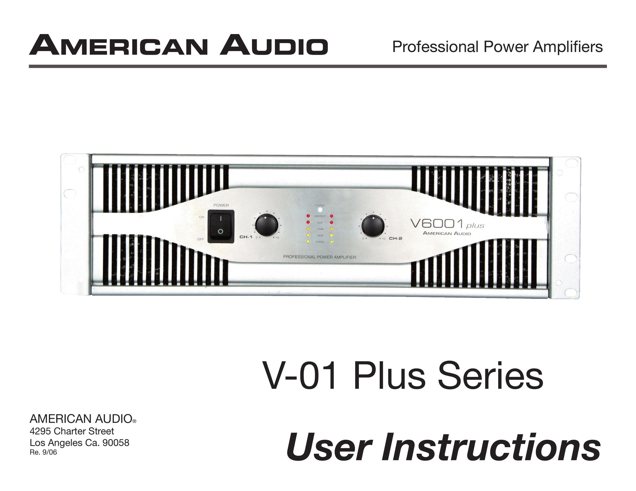 American Audio V-01 Plus Series Stereo Amplifier User Manual