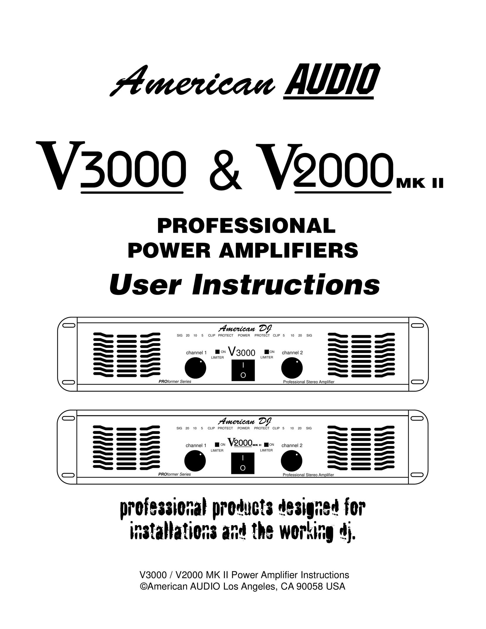 American Audio V3000/V2000 Stereo Amplifier User Manual