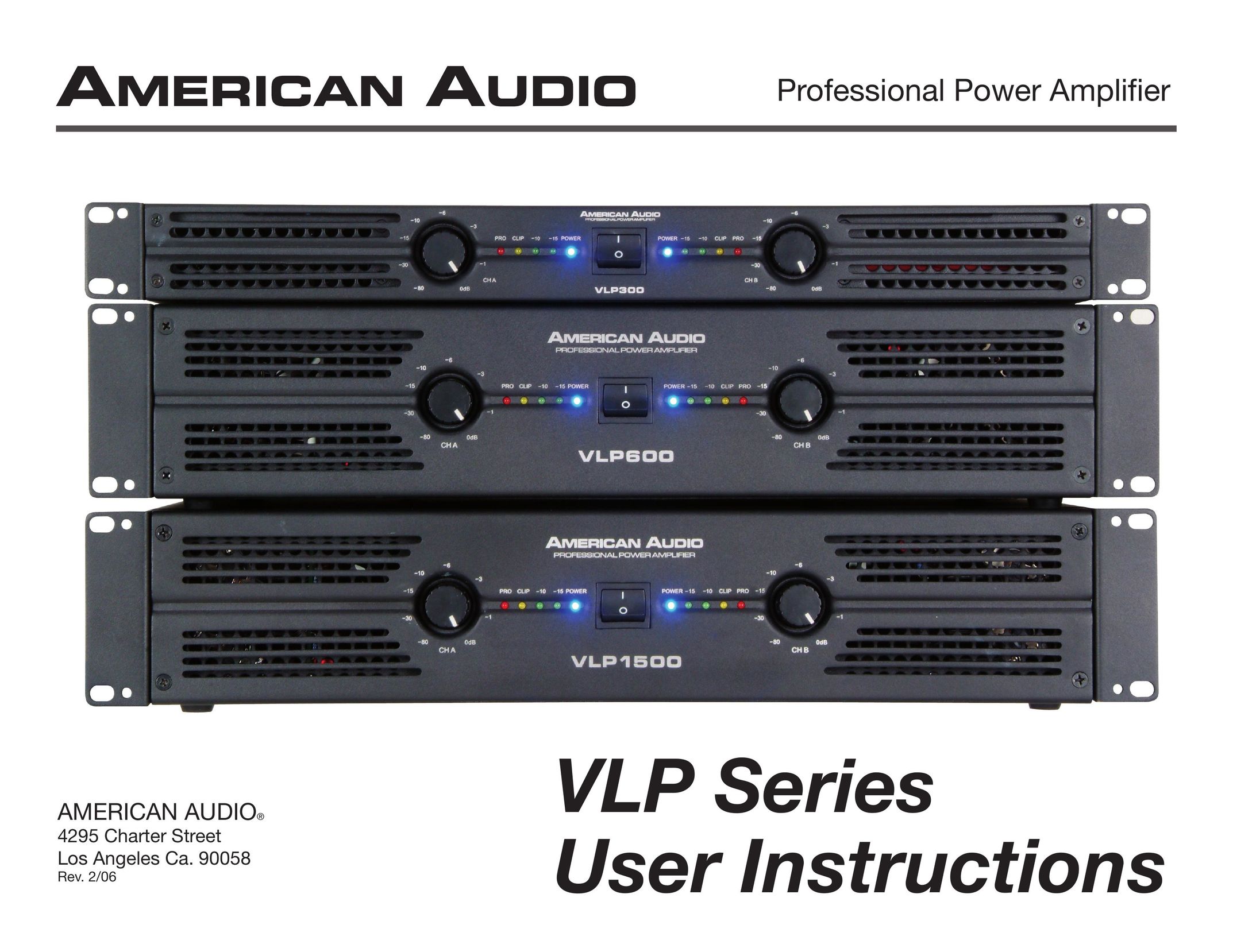 American Audio VLP Series Stereo Amplifier User Manual