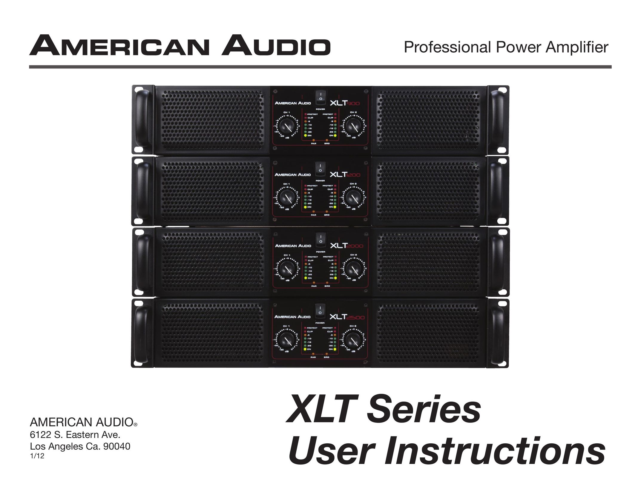American Audio XLT1200 Stereo Amplifier User Manual