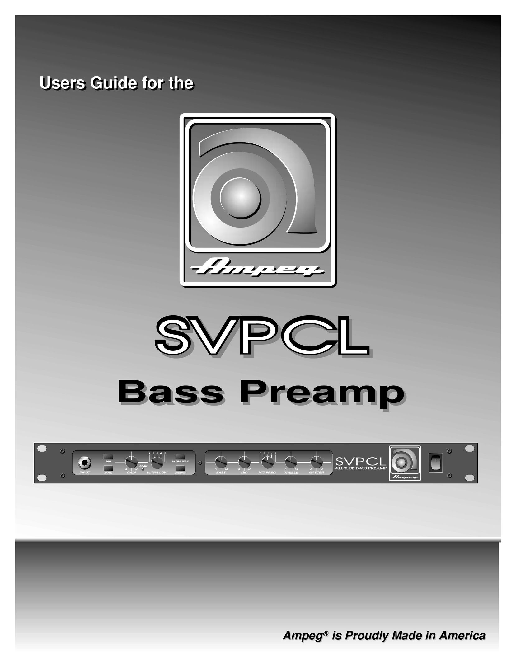 Ampeg SVPCL Stereo Amplifier User Manual