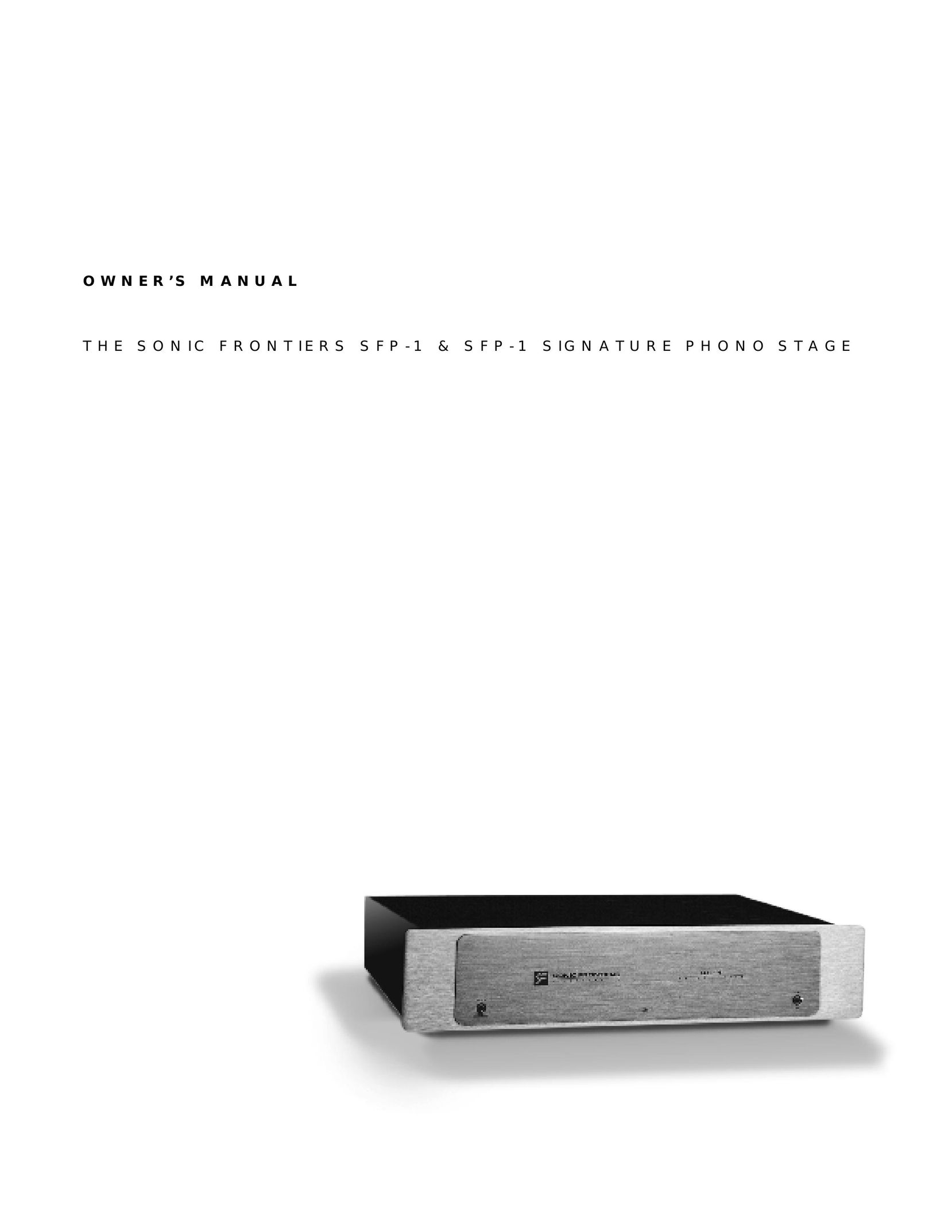 Anthem Audio SFP-1 Stereo Amplifier User Manual
