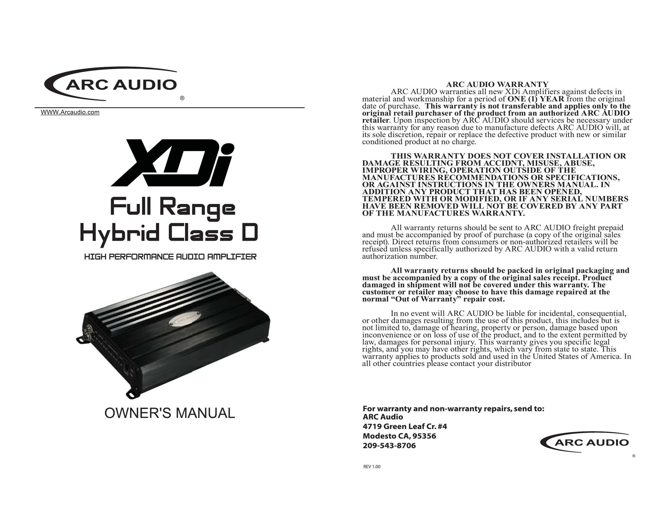 ARC Audio XDI Stereo Amplifier User Manual