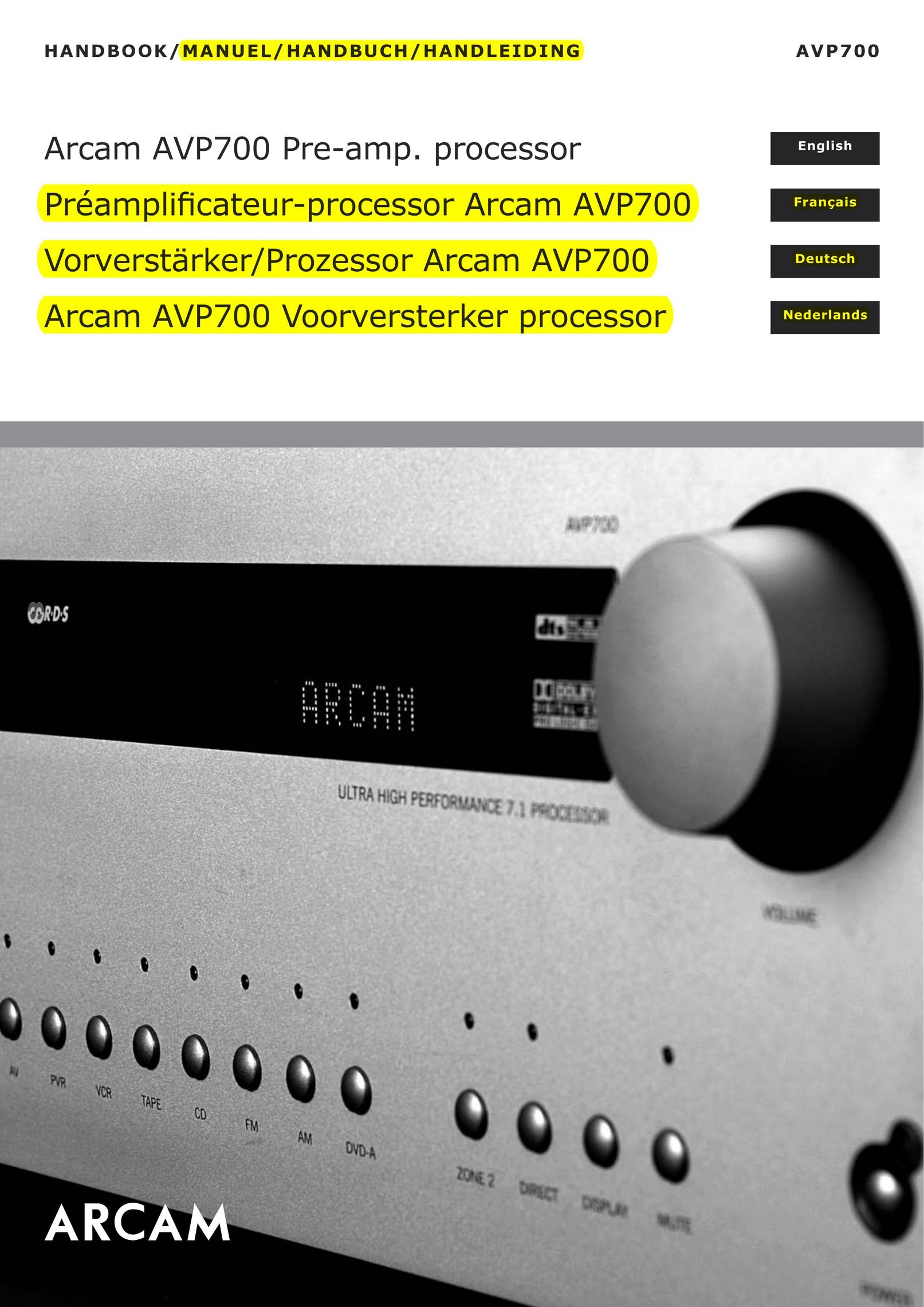 Arcam AVP700 Stereo Amplifier User Manual