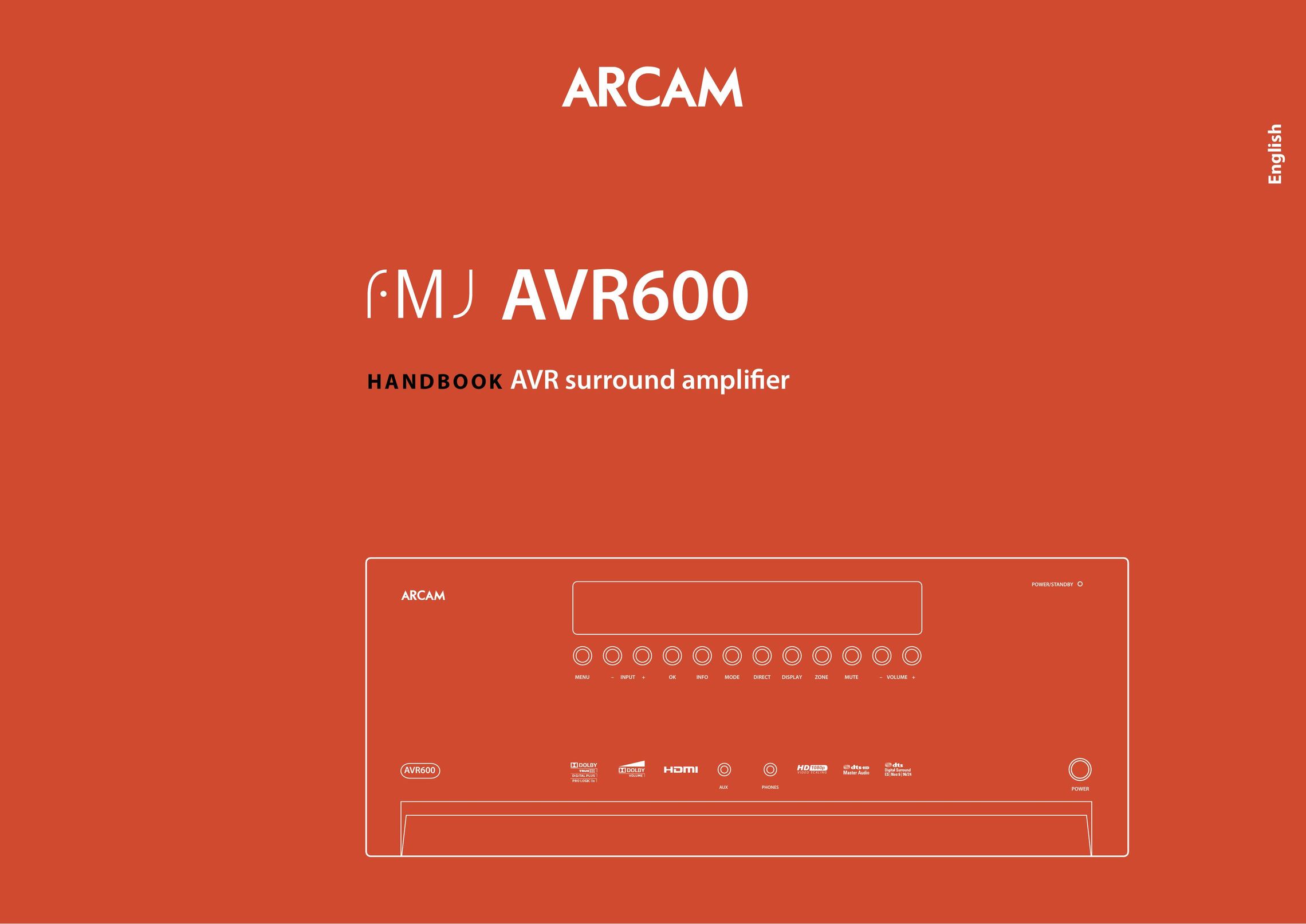 Arcam AVR600 Stereo Amplifier User Manual