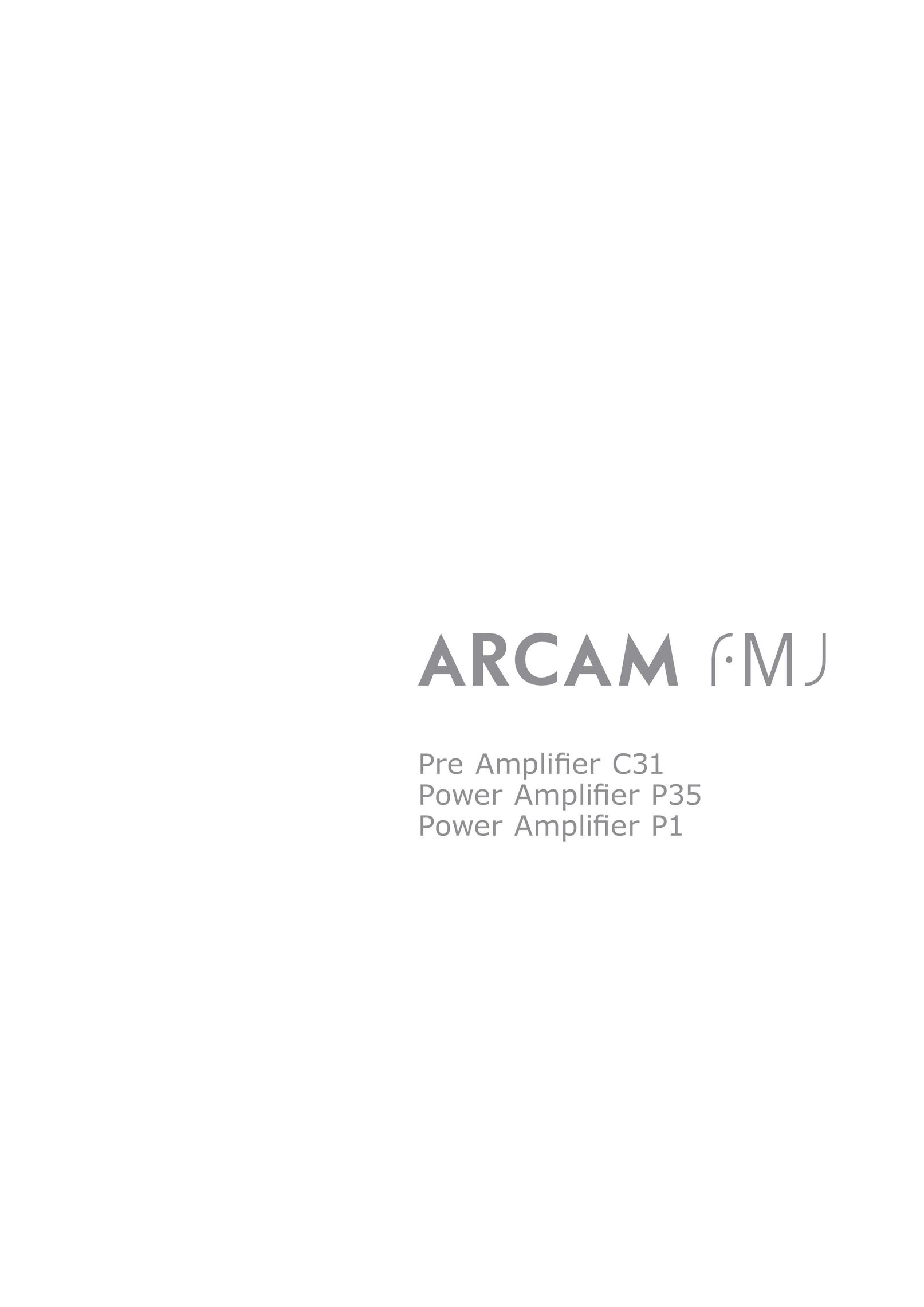 Arcam C31 Stereo Amplifier User Manual