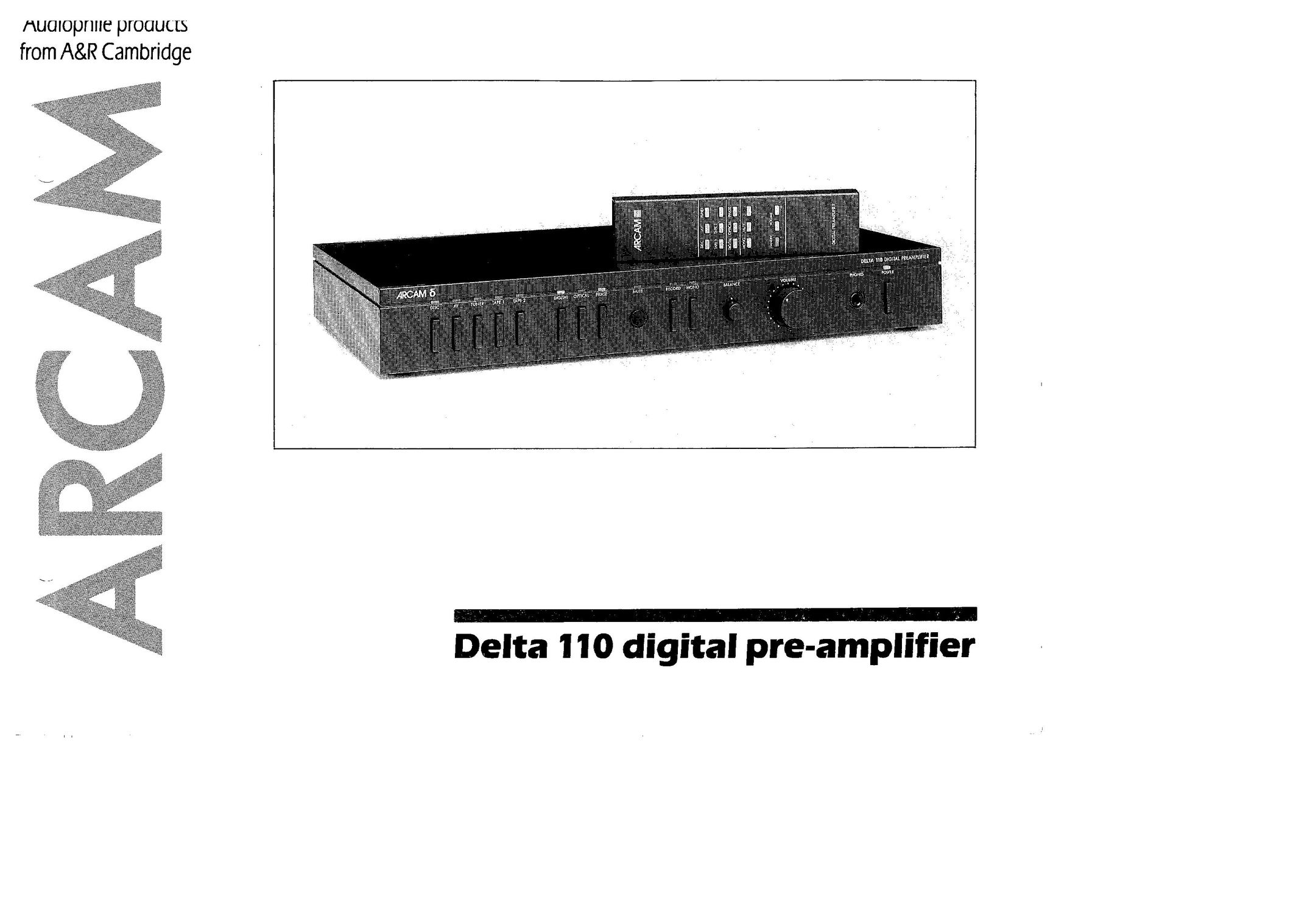 Arcam Delta 110 Stereo Amplifier User Manual
