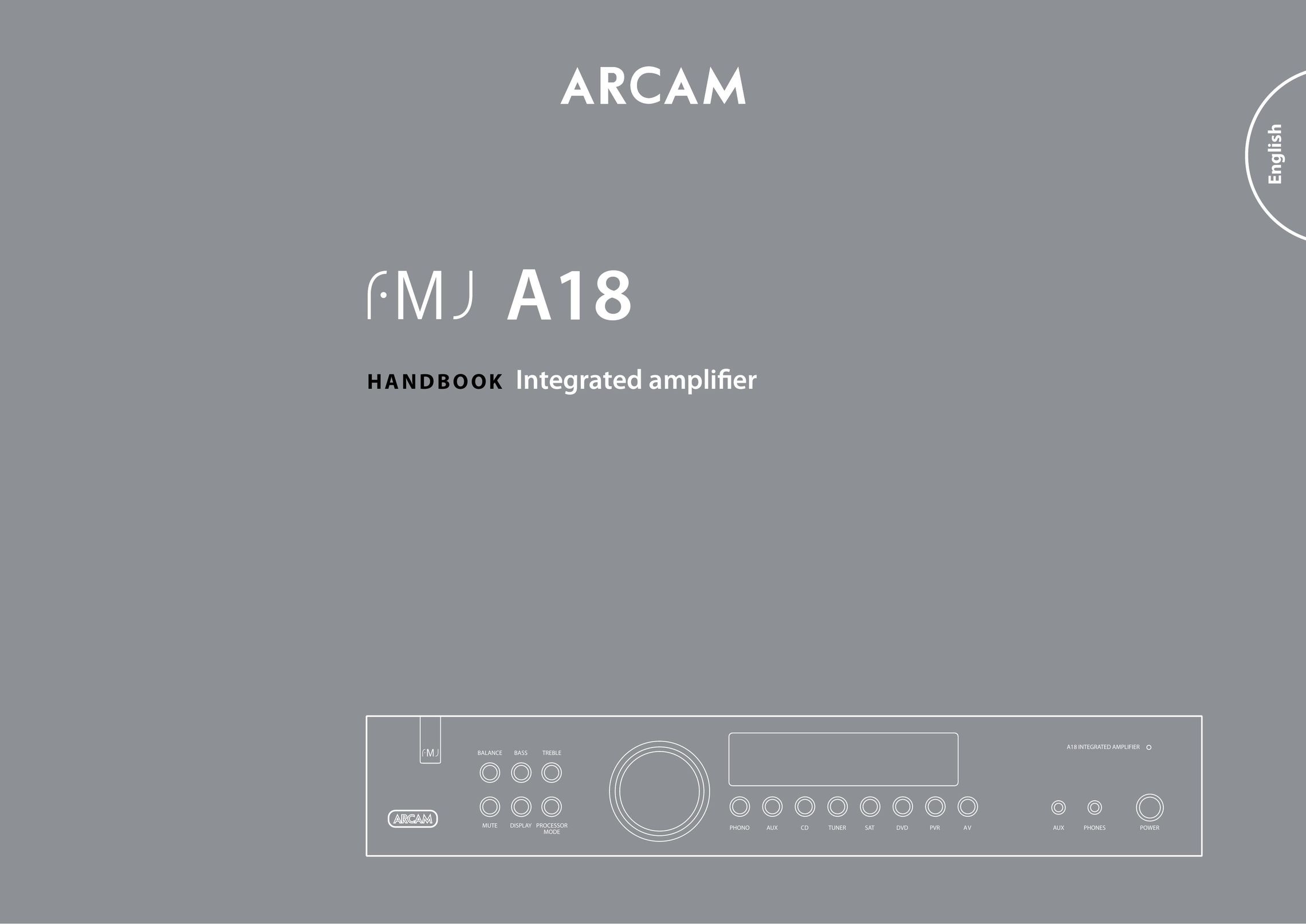 Arcam FMJ A18 Stereo Amplifier User Manual