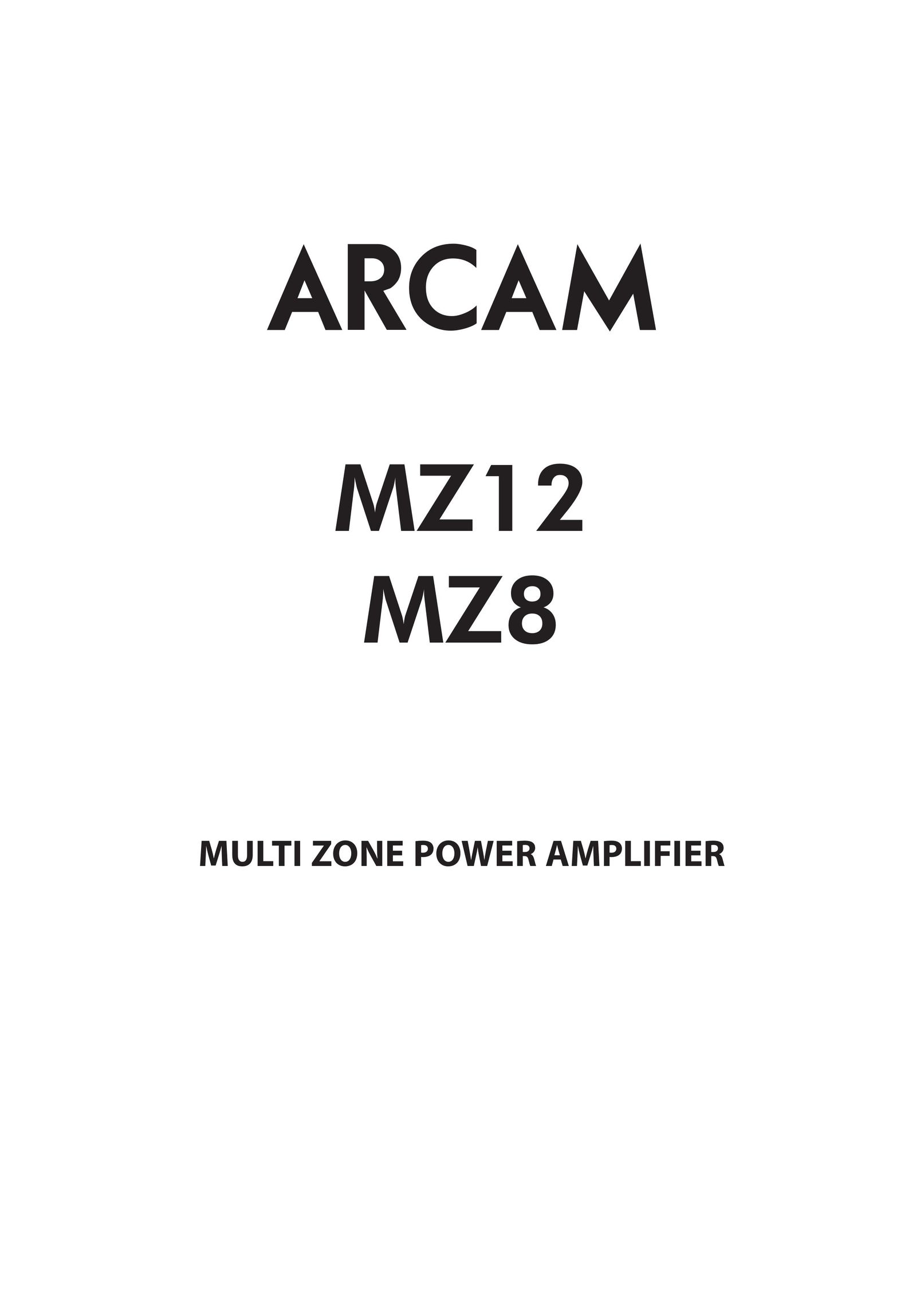 Arcam MZ8 Stereo Amplifier User Manual
