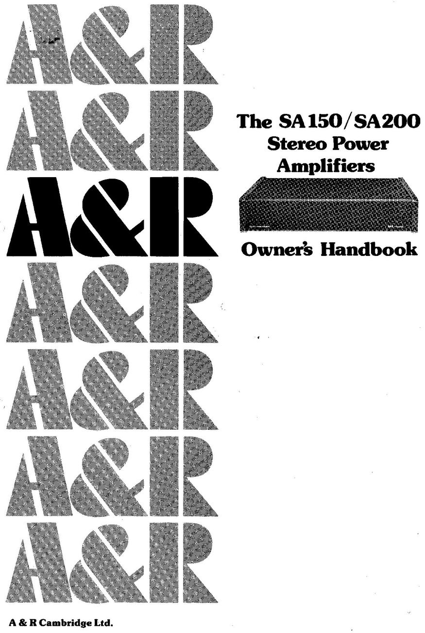 Arcam SA150 Stereo Amplifier User Manual