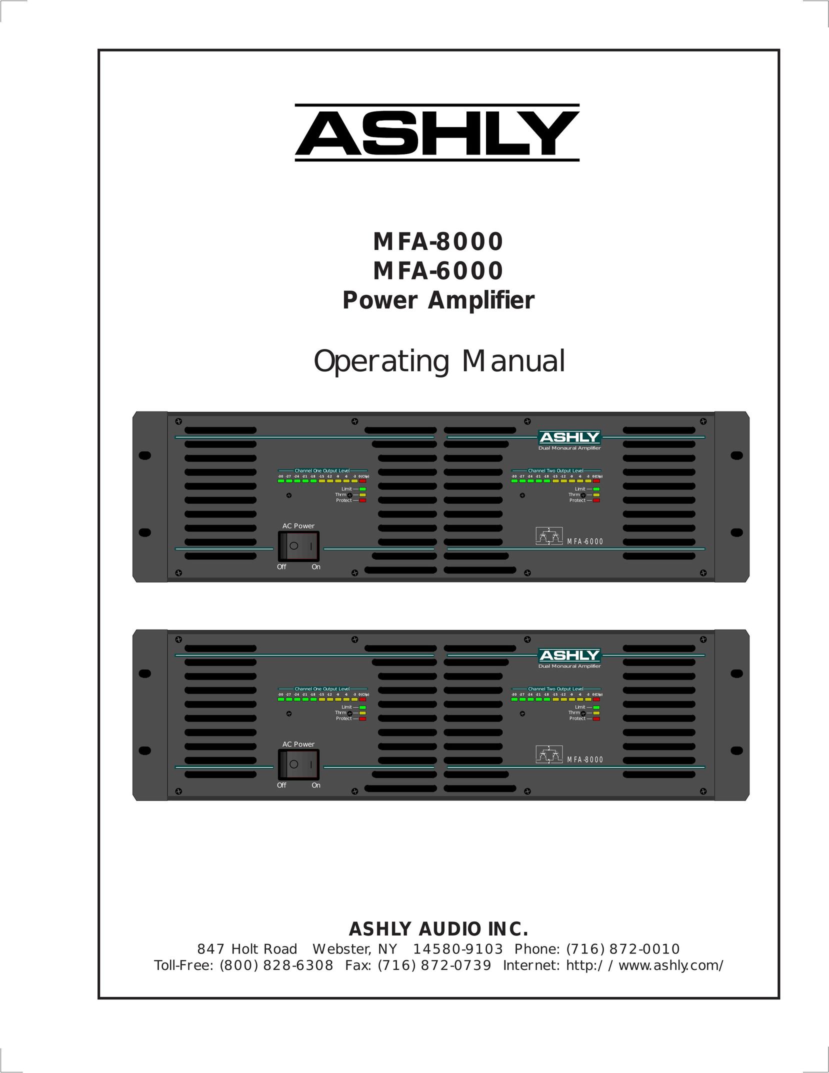Ashly MFA-6000 Stereo Amplifier User Manual