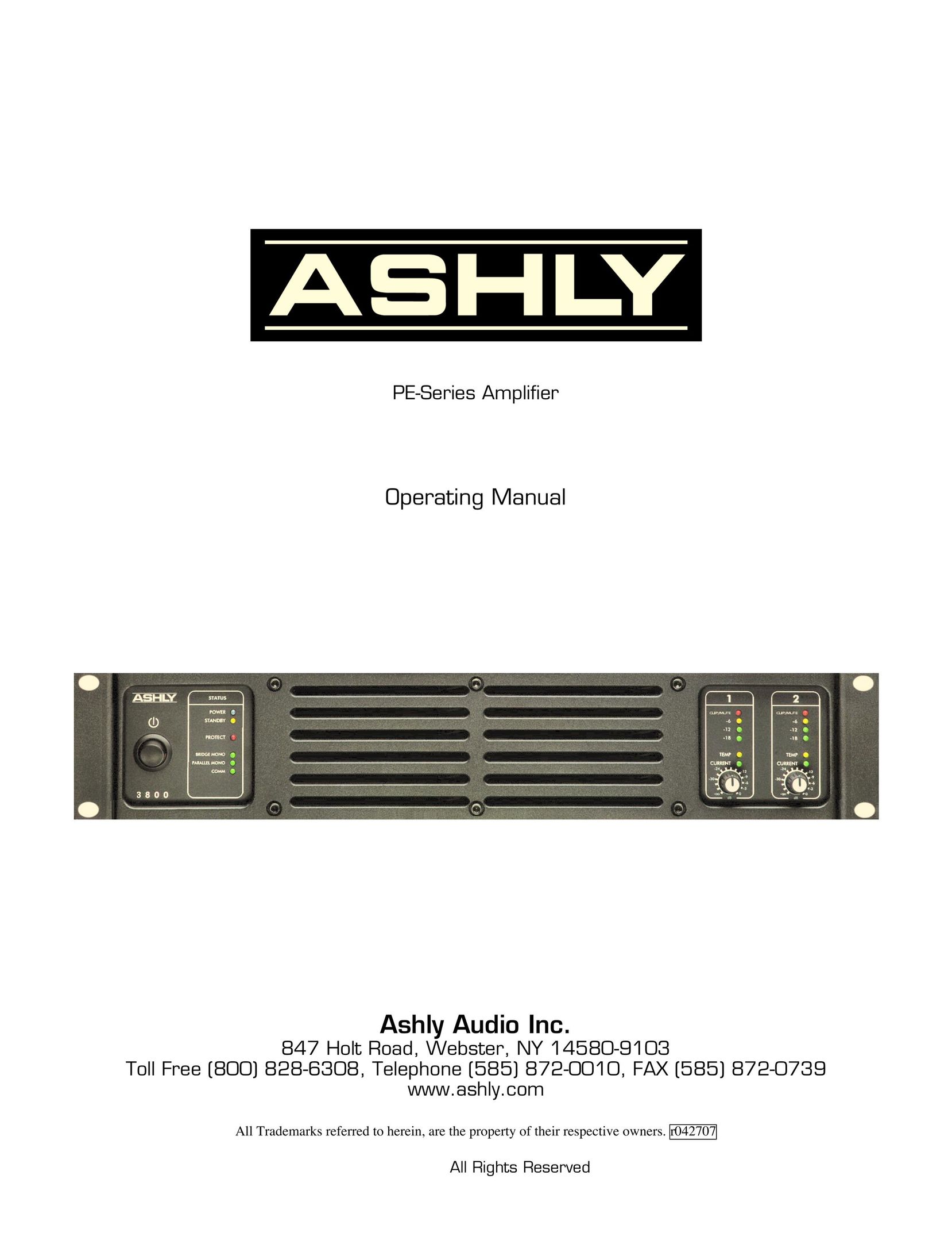 Ashly PE Series Stereo Amplifier User Manual