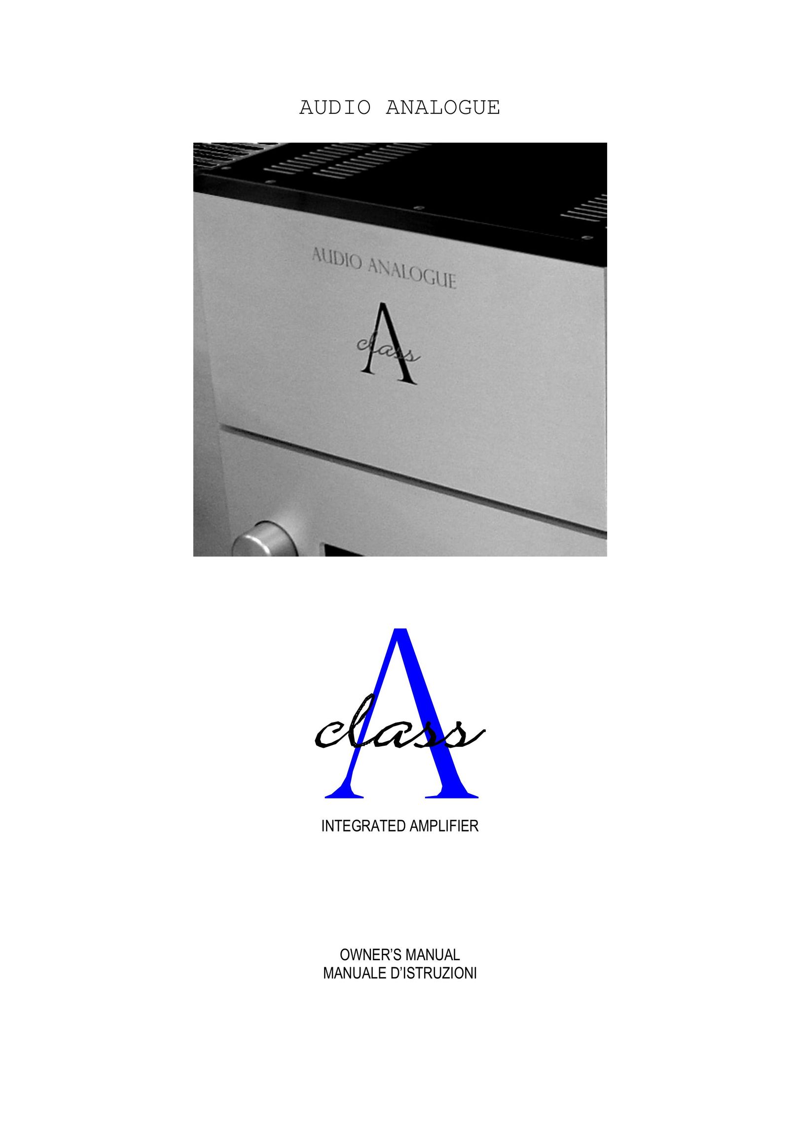 Audio Analogue SRL AUDIO ANALOGUE INTEGRATED AMPLIFIER Stereo Amplifier User Manual