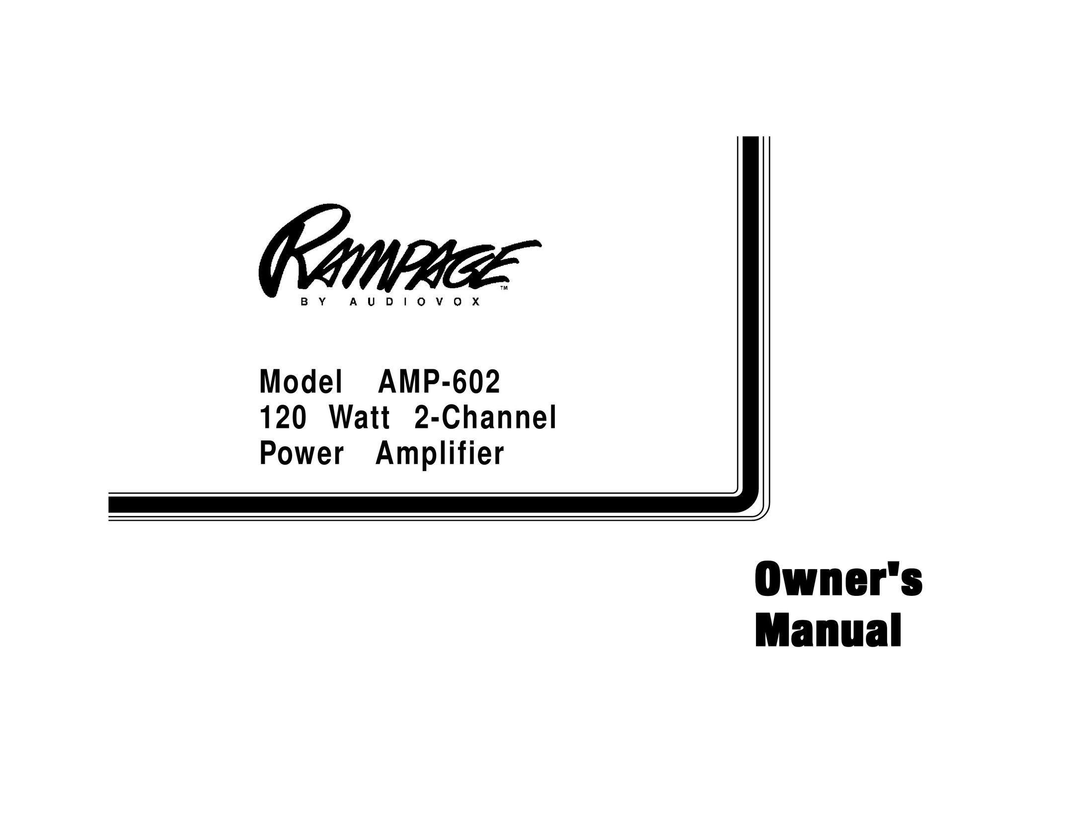 Audiovox AMP-602 Stereo Amplifier User Manual