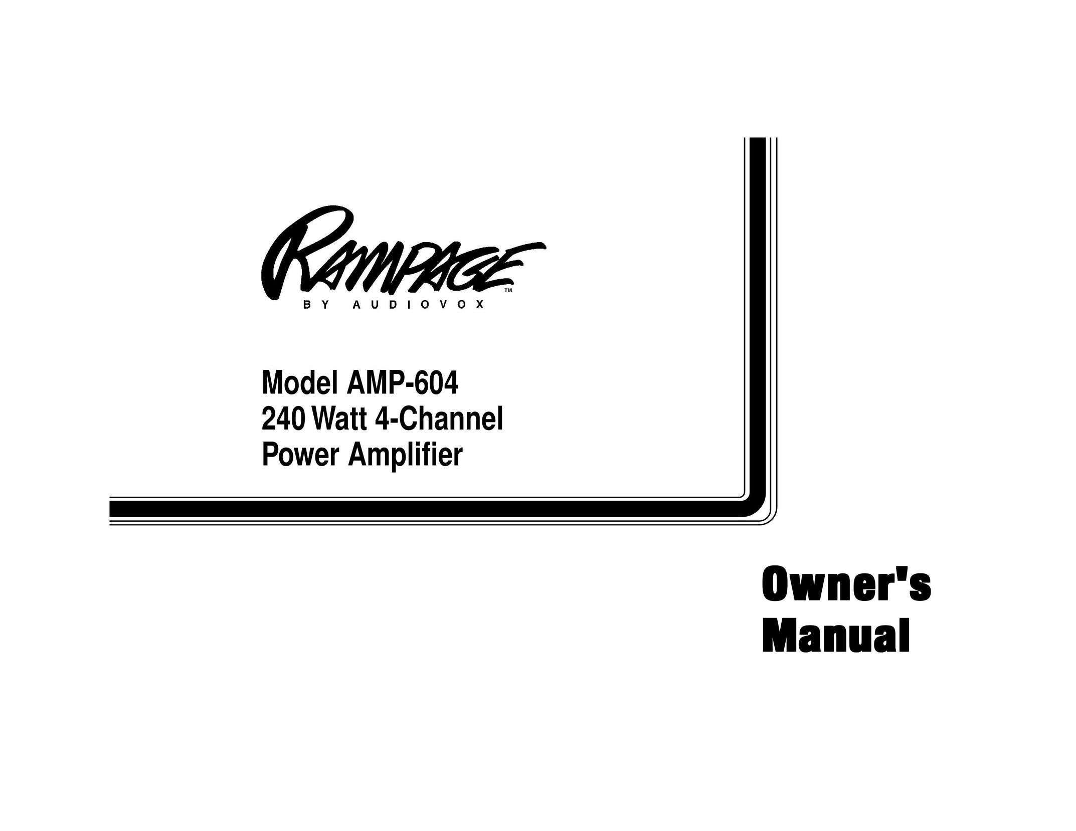 Audiovox AMP-604 Stereo Amplifier User Manual