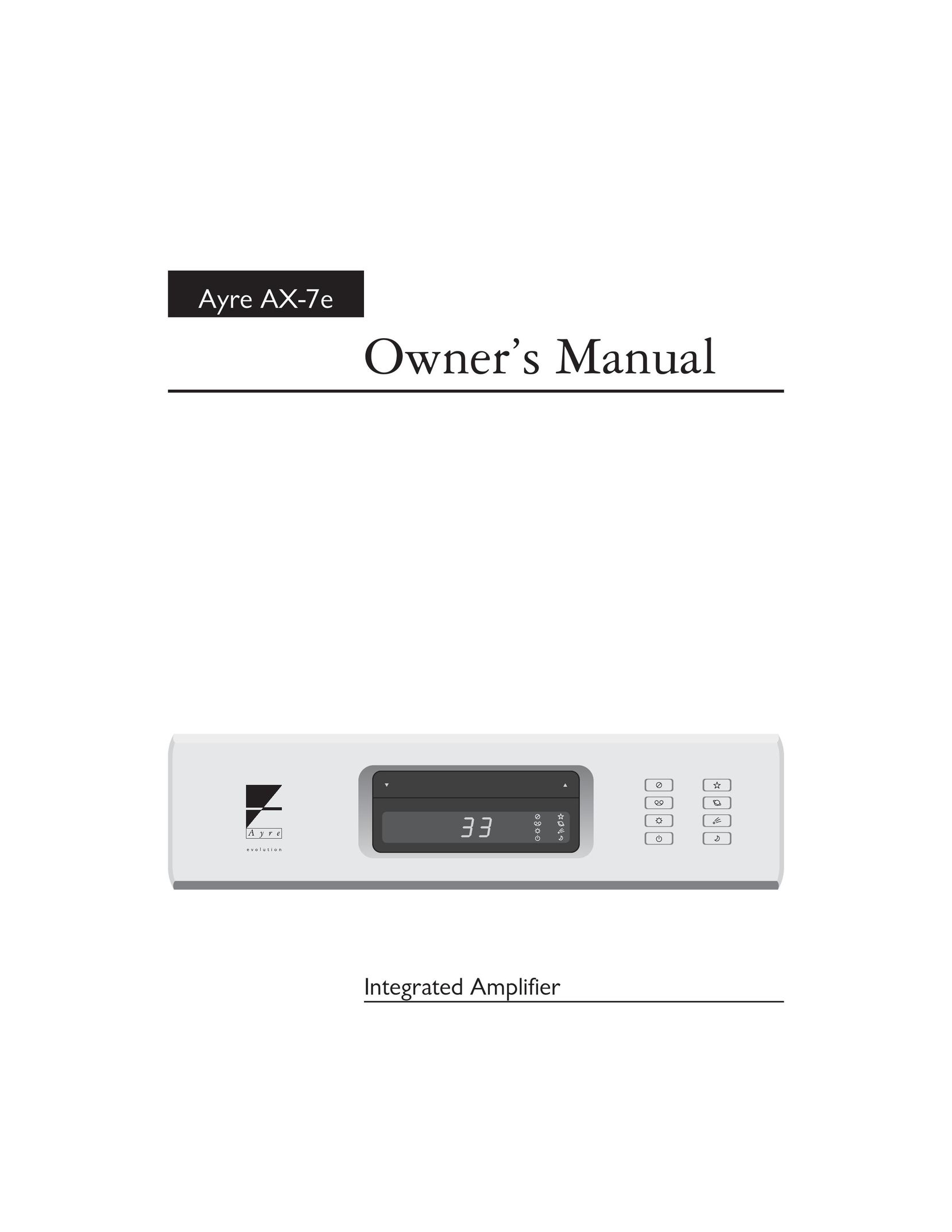 Ayre Acoustics AX-7E Stereo Amplifier User Manual