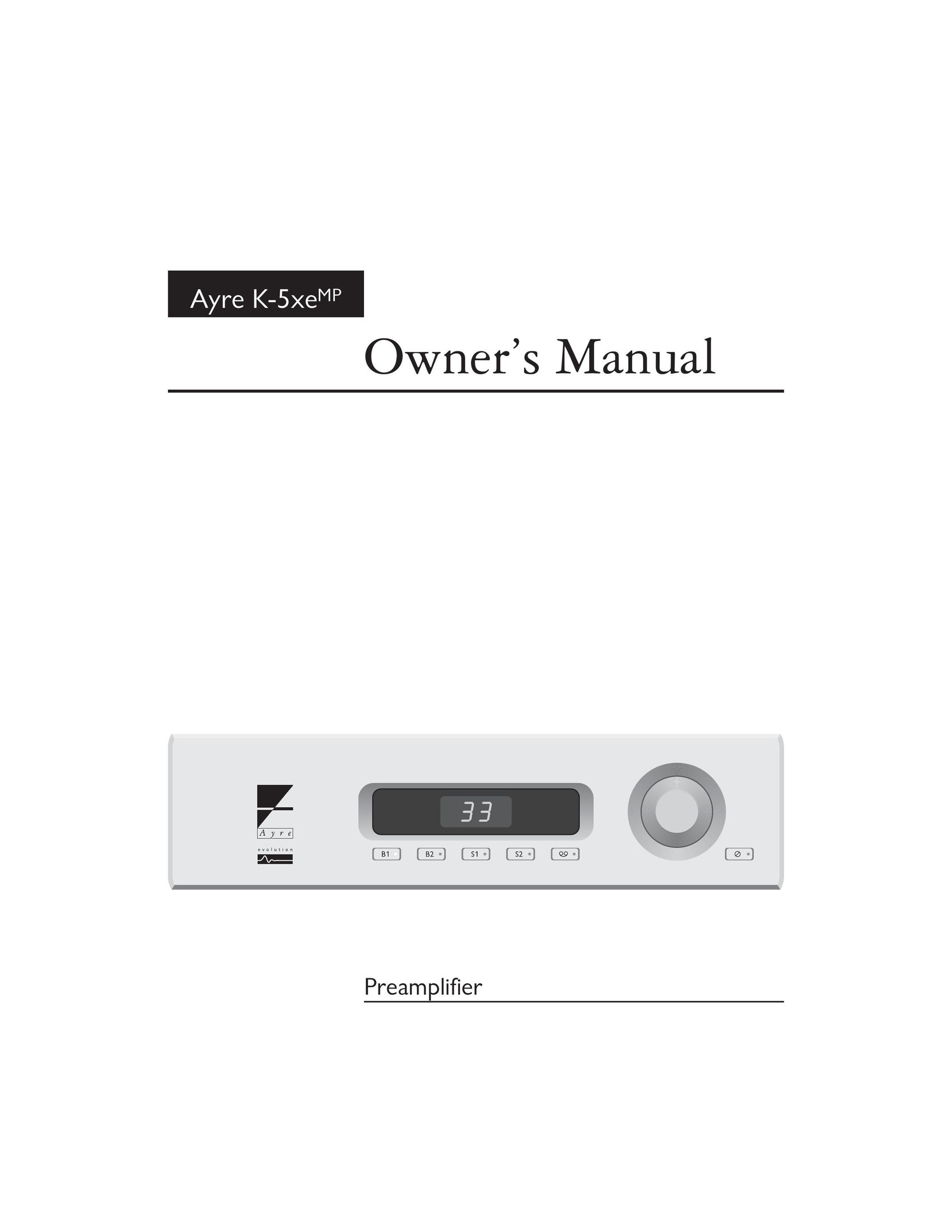Ayre Acoustics K-5XEMP Stereo Amplifier User Manual