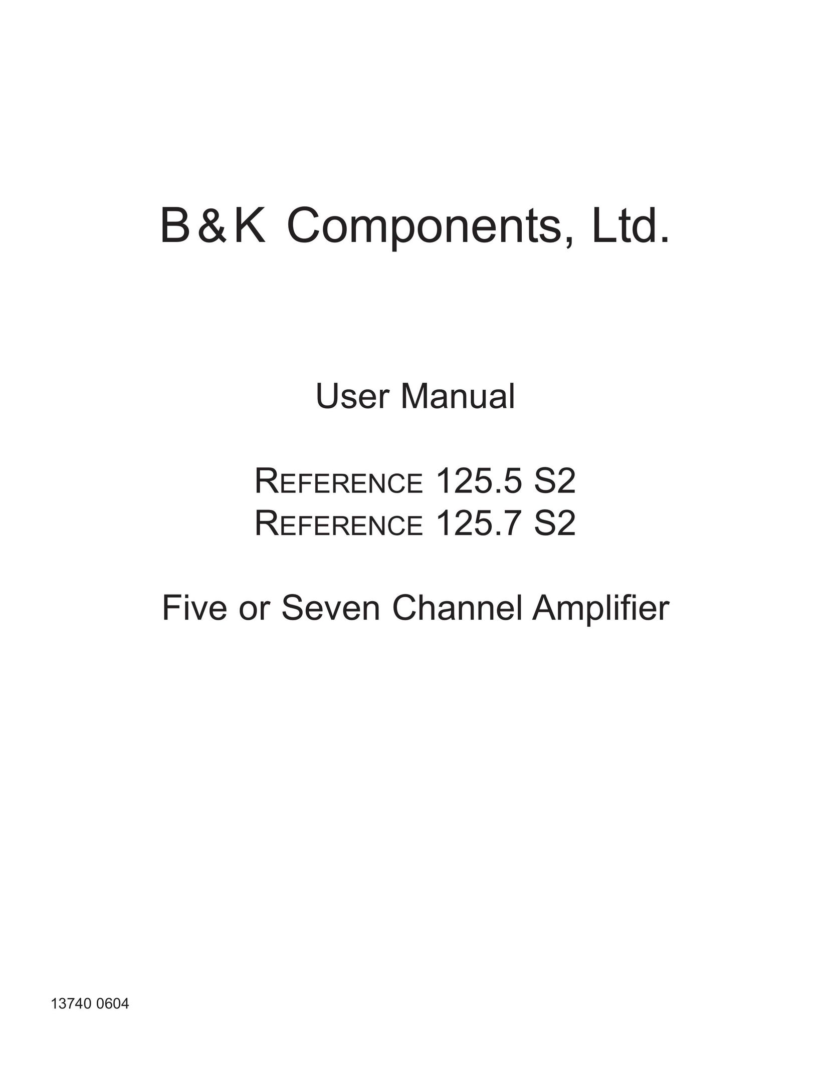 B&K 125.5 S2 Stereo Amplifier User Manual