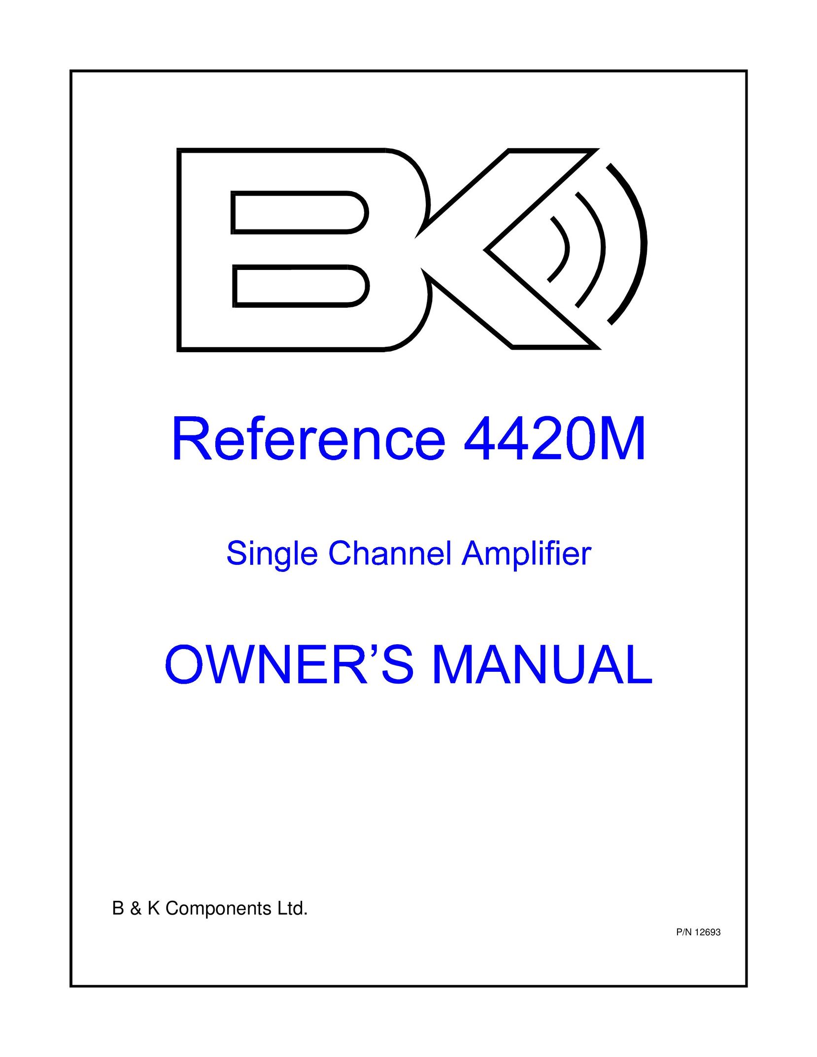B&K 4420M Stereo Amplifier User Manual