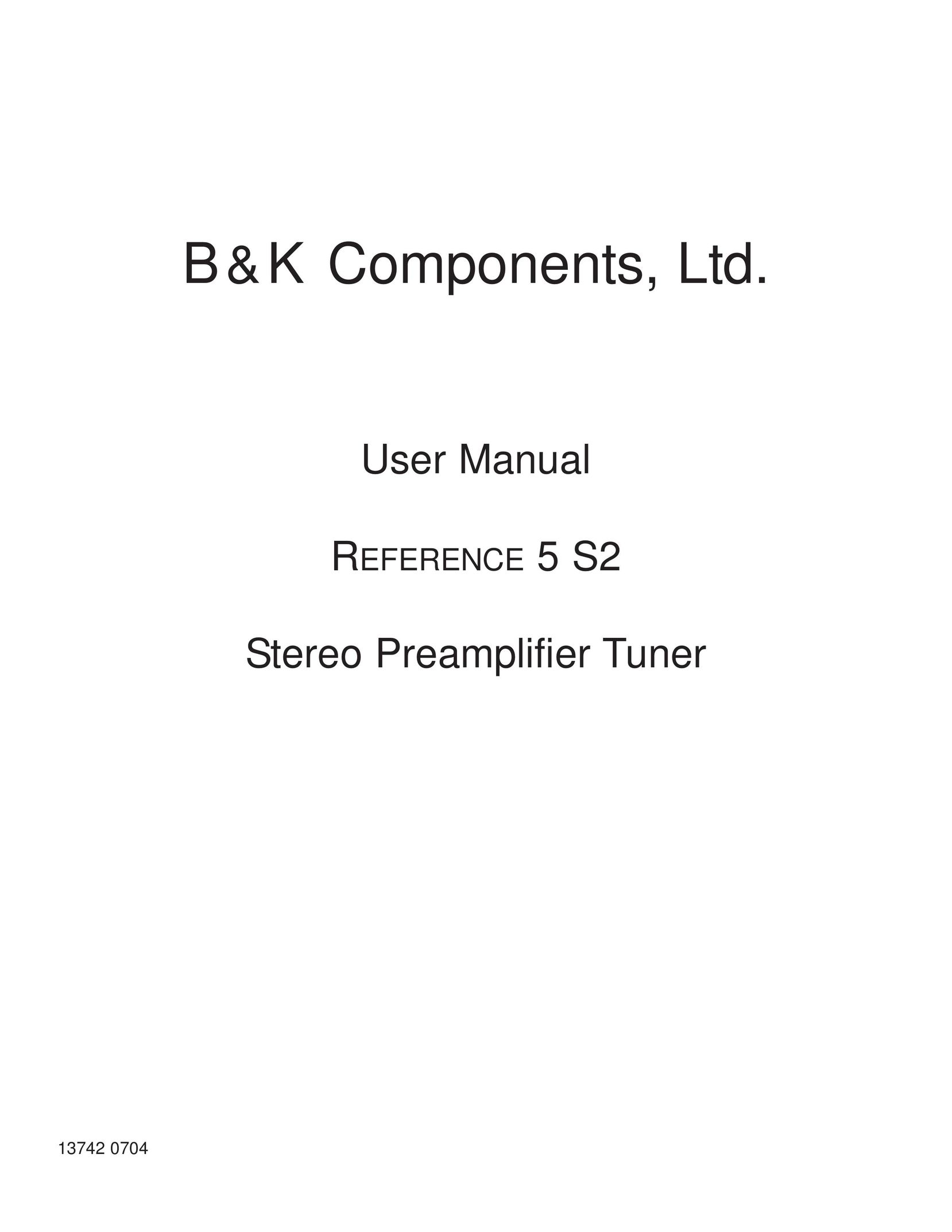 B&K 5 S2 Stereo Amplifier User Manual