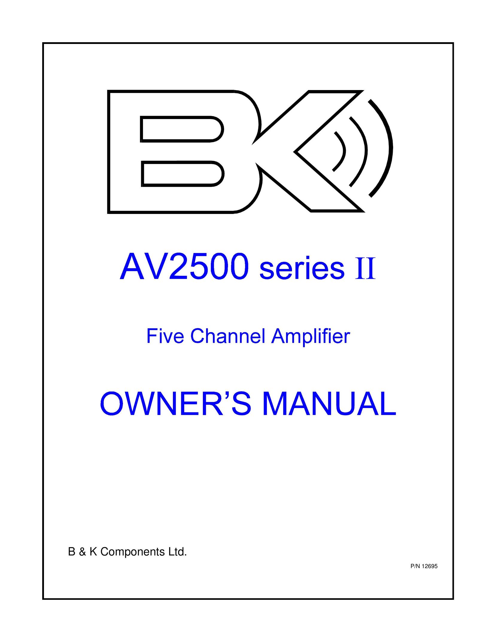 B&K AV2500 Series II Stereo Amplifier User Manual