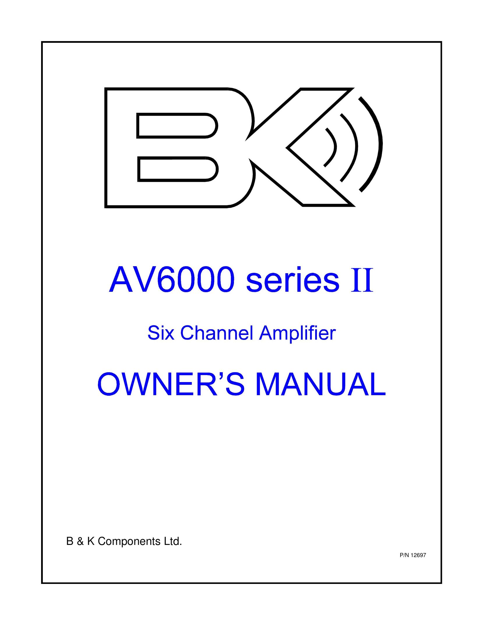 B&K AV6000 Series II Stereo Amplifier User Manual