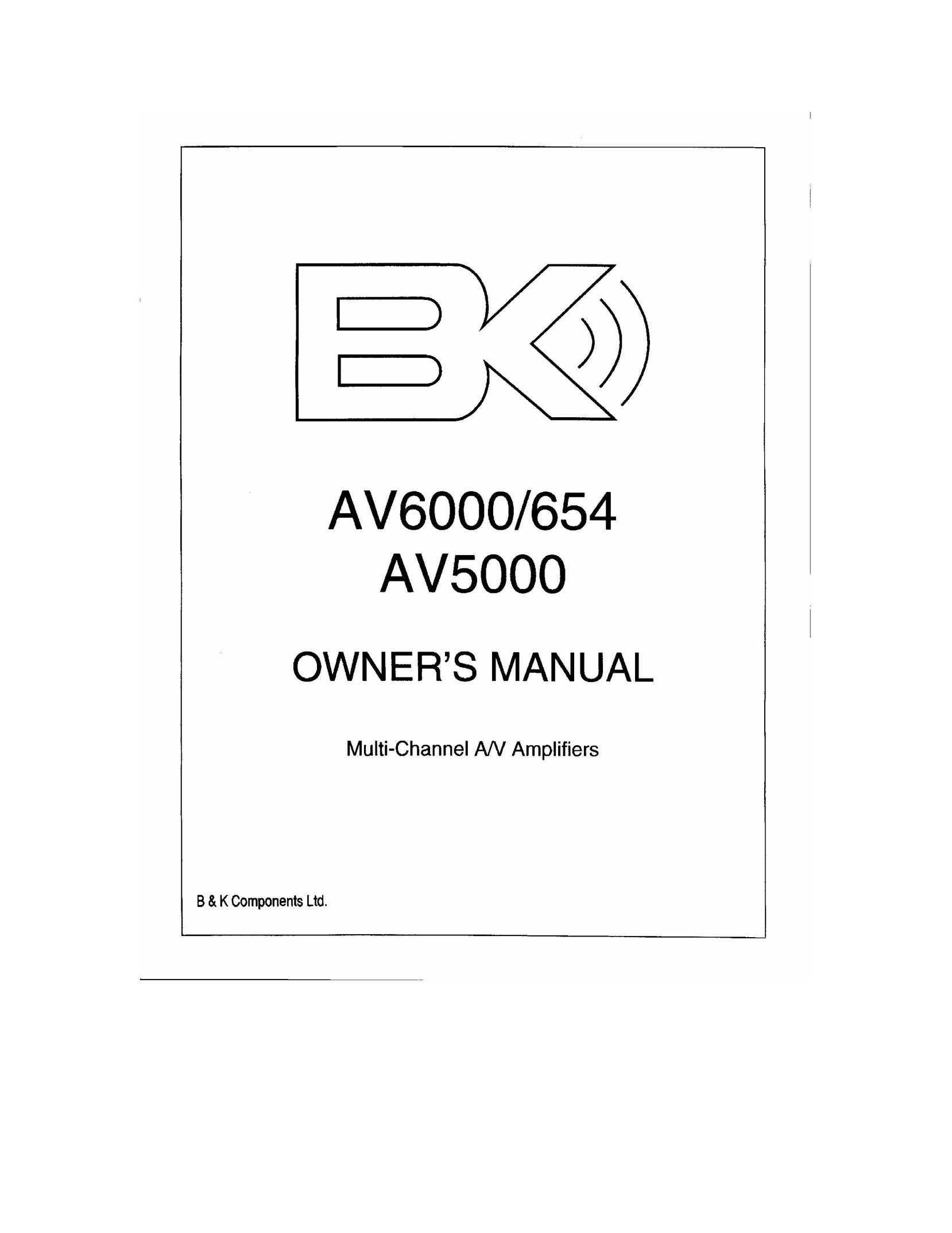 B&K AV6000/654 Stereo Amplifier User Manual