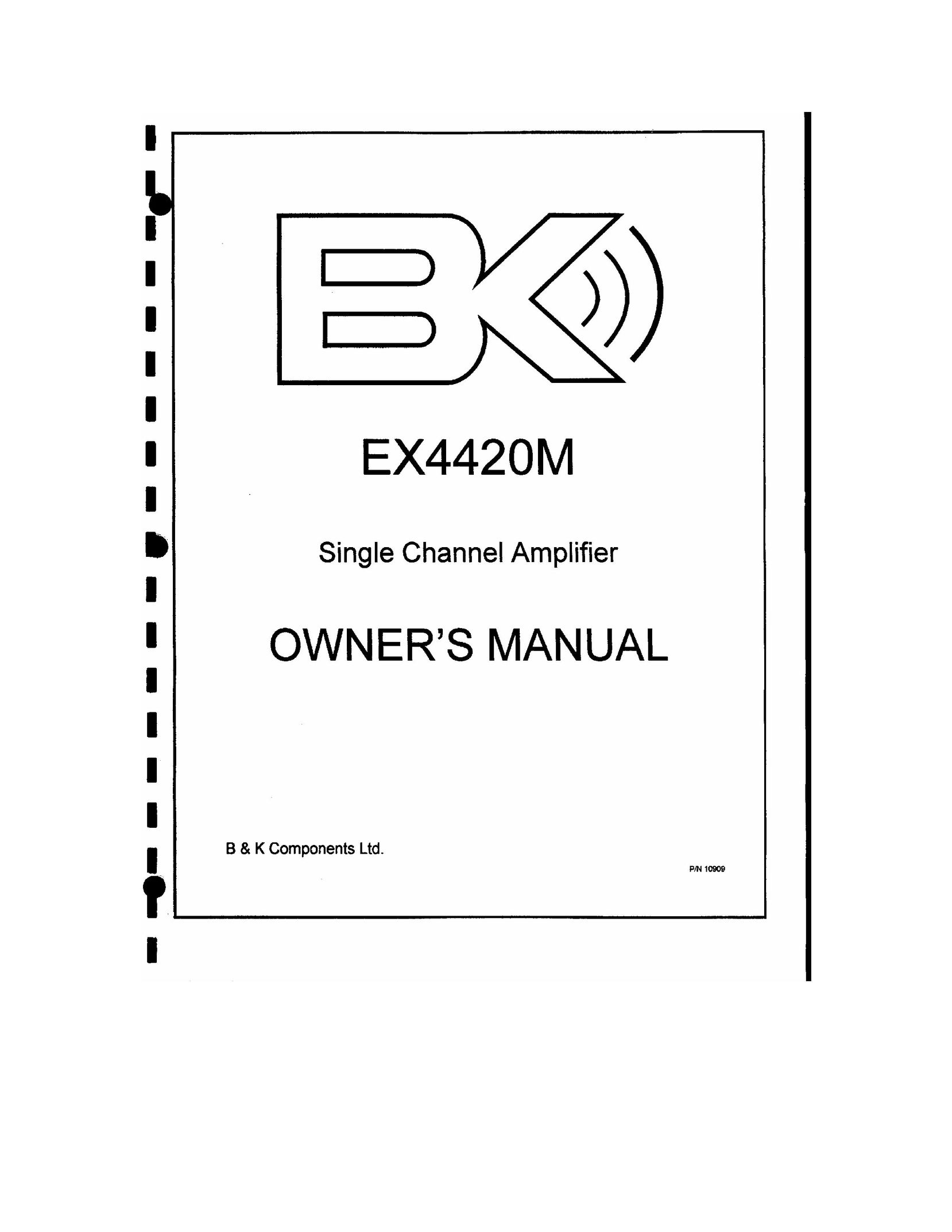 B&K EX4420M Stereo Amplifier User Manual
