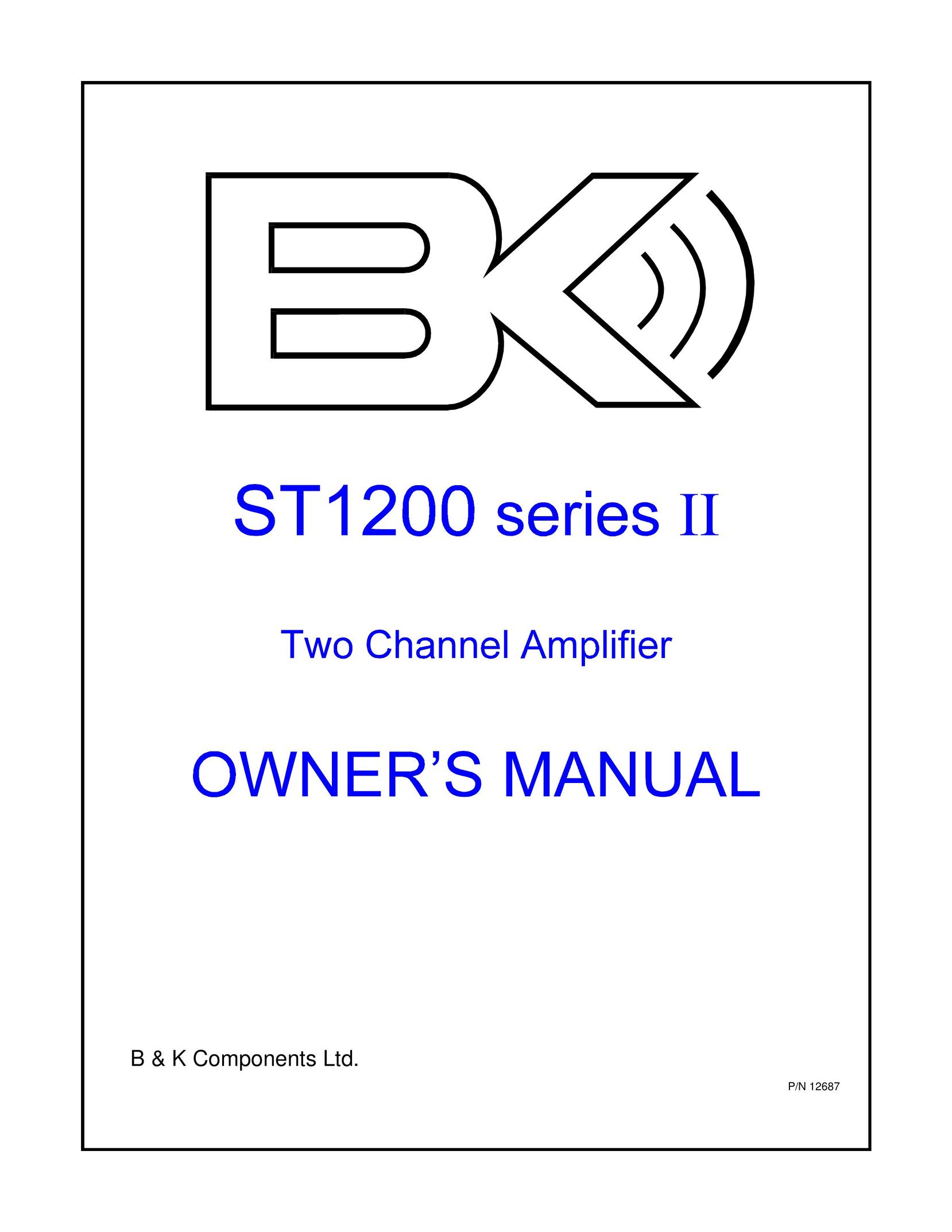 B&K ST1200 Series Stereo Amplifier User Manual