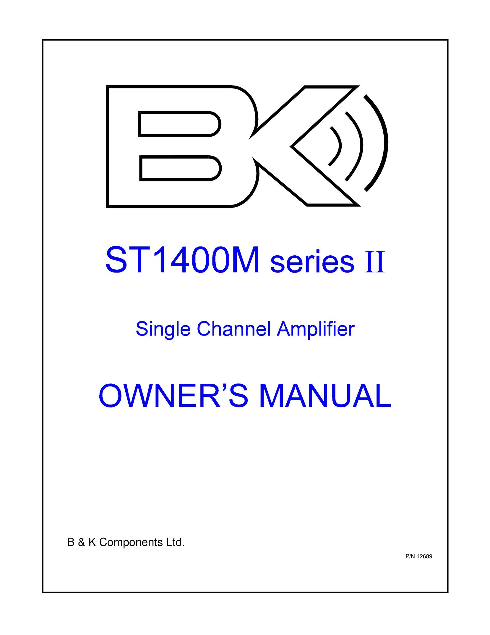 B&K ST1400M Stereo Amplifier User Manual