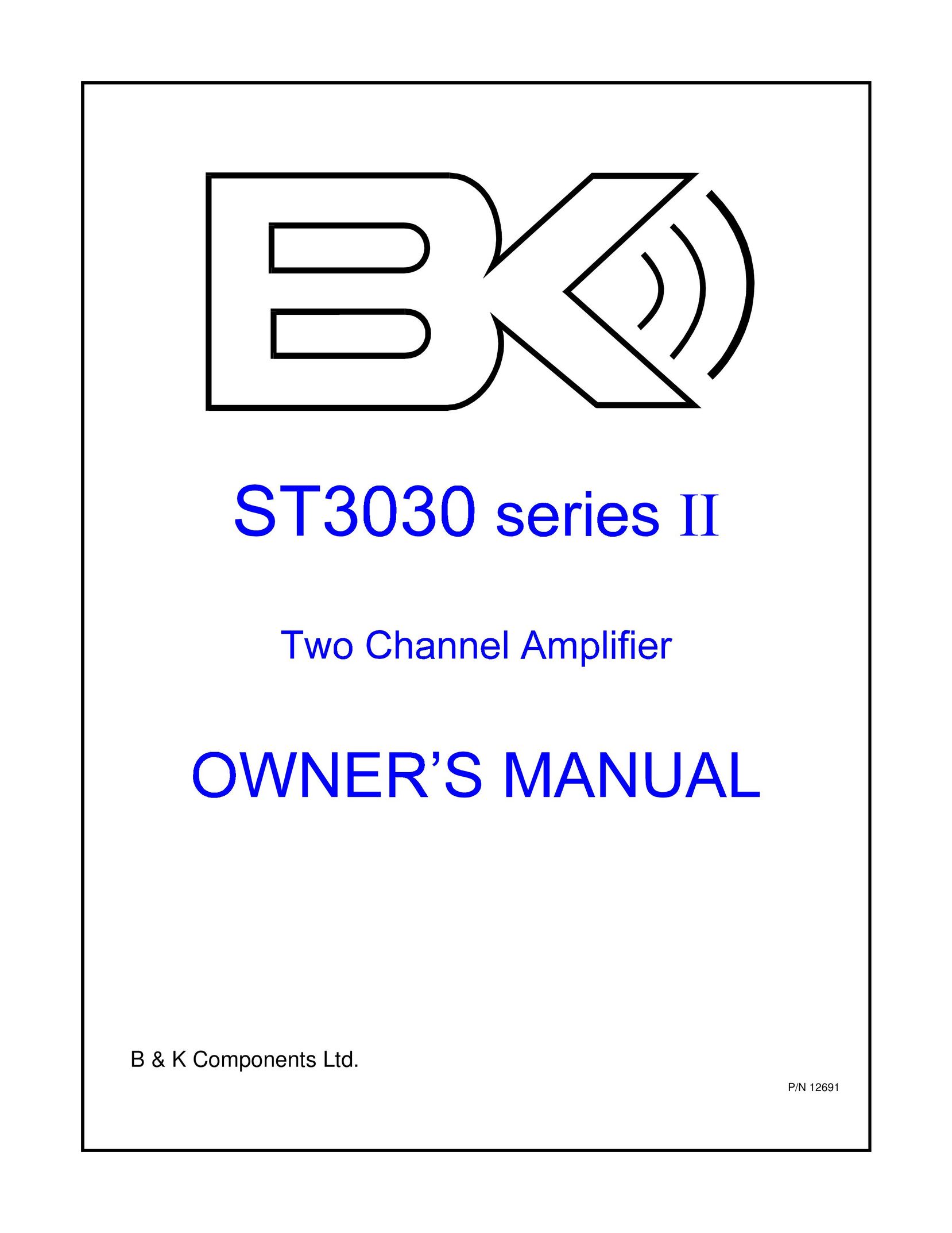B&K ST3030 Series II Stereo Amplifier User Manual