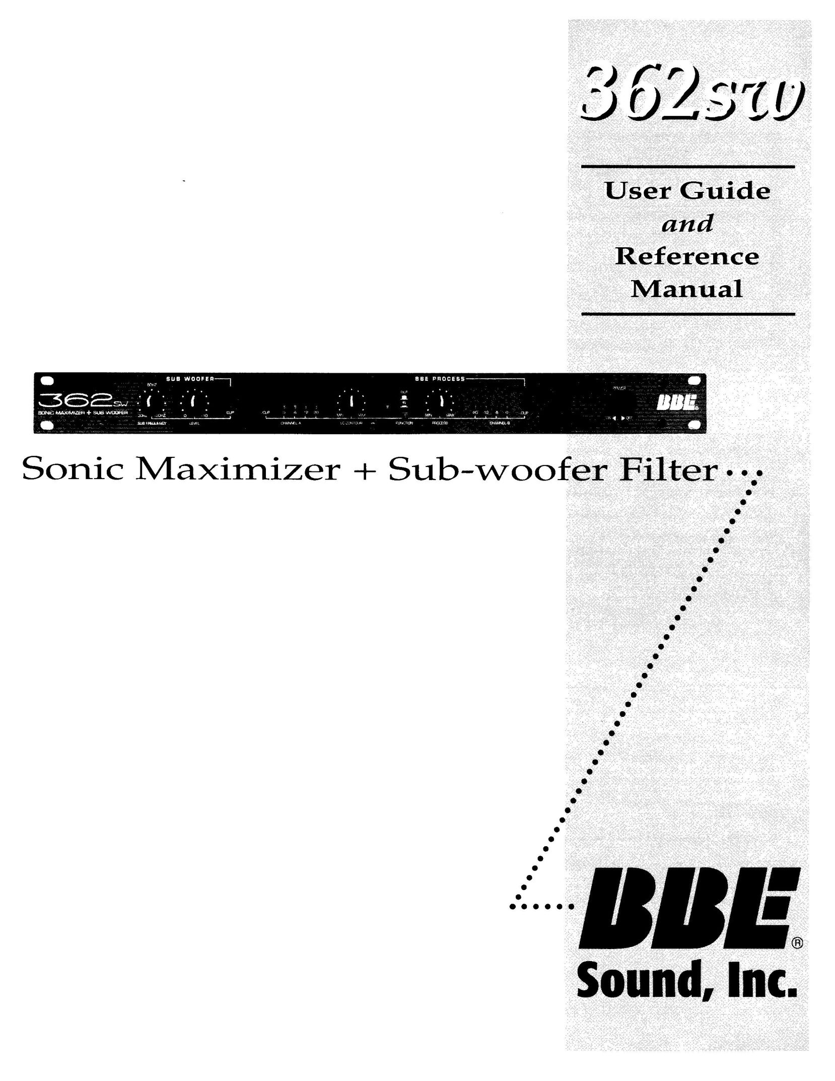 BBE 362SW Stereo Amplifier User Manual