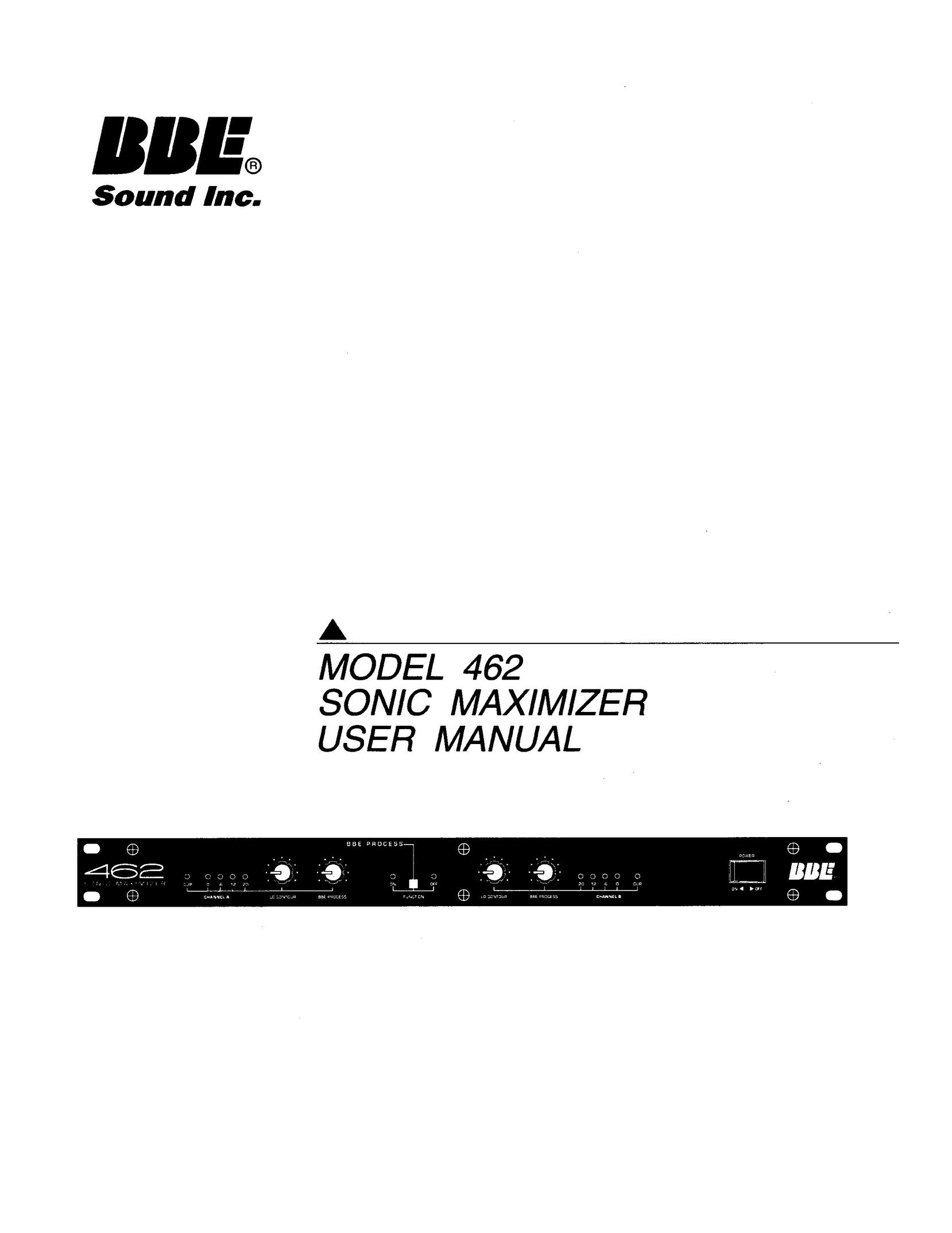 BBE BBE 462 Stereo Amplifier User Manual