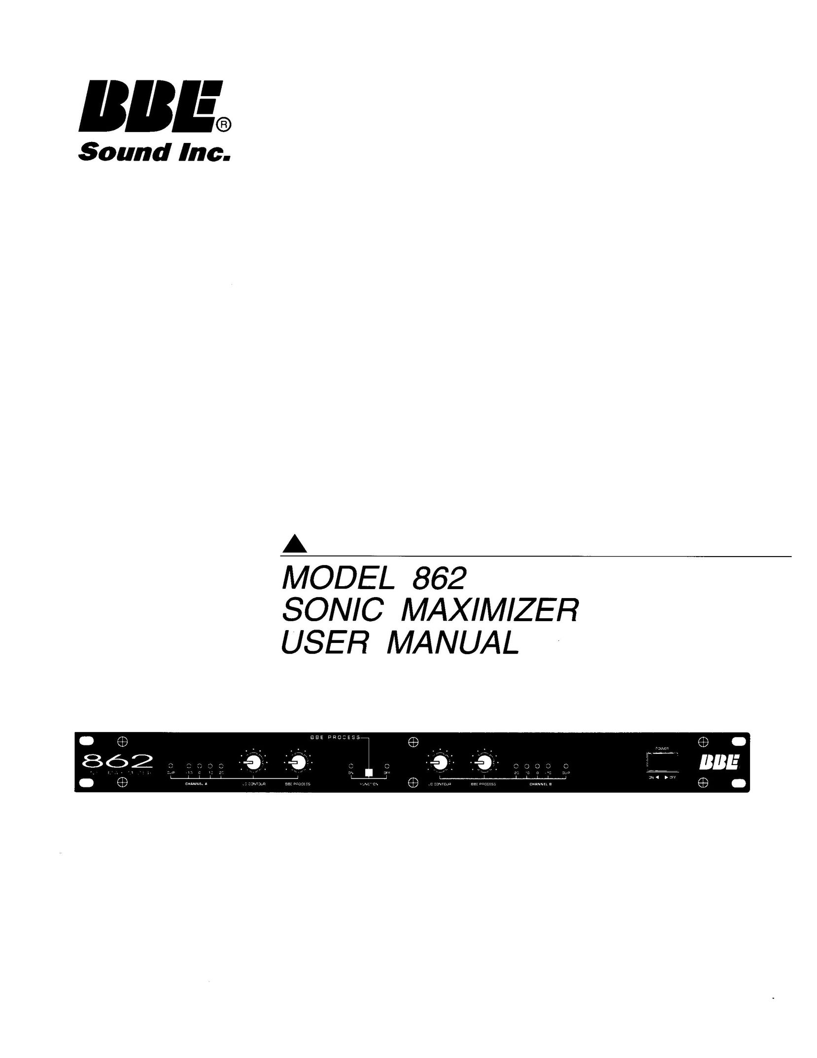 BBE BBE 862 Stereo Amplifier User Manual