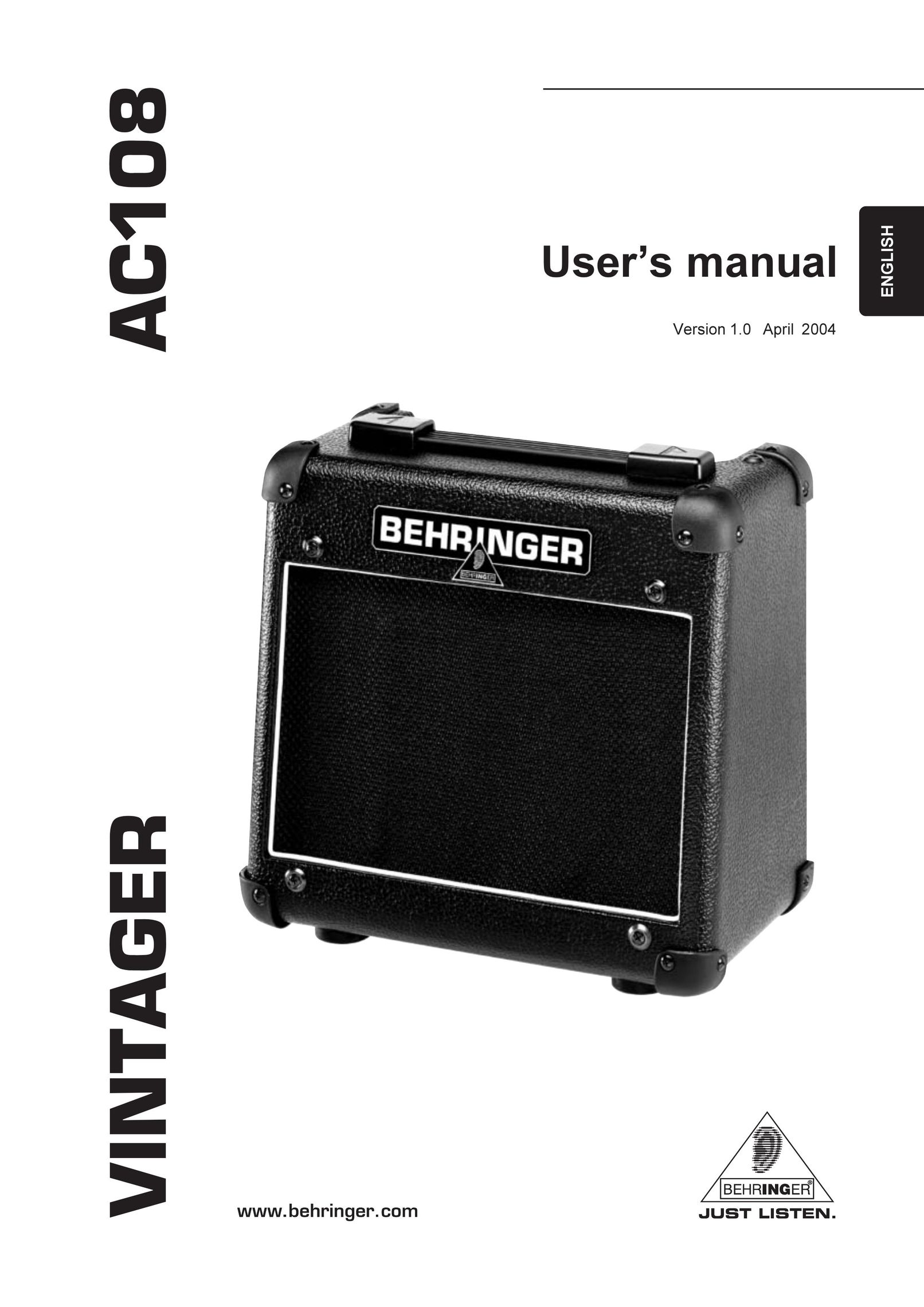 Behringer AC108 Stereo Amplifier User Manual