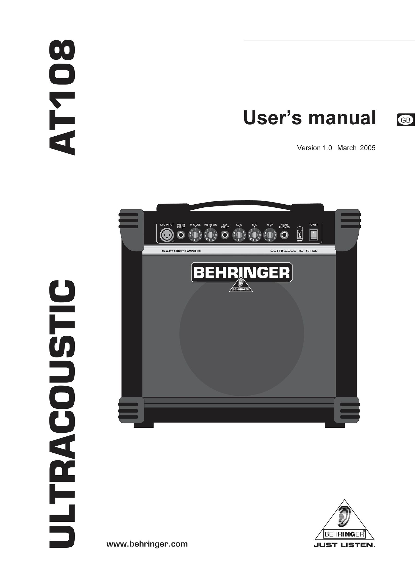 Behringer AT108 Stereo Amplifier User Manual