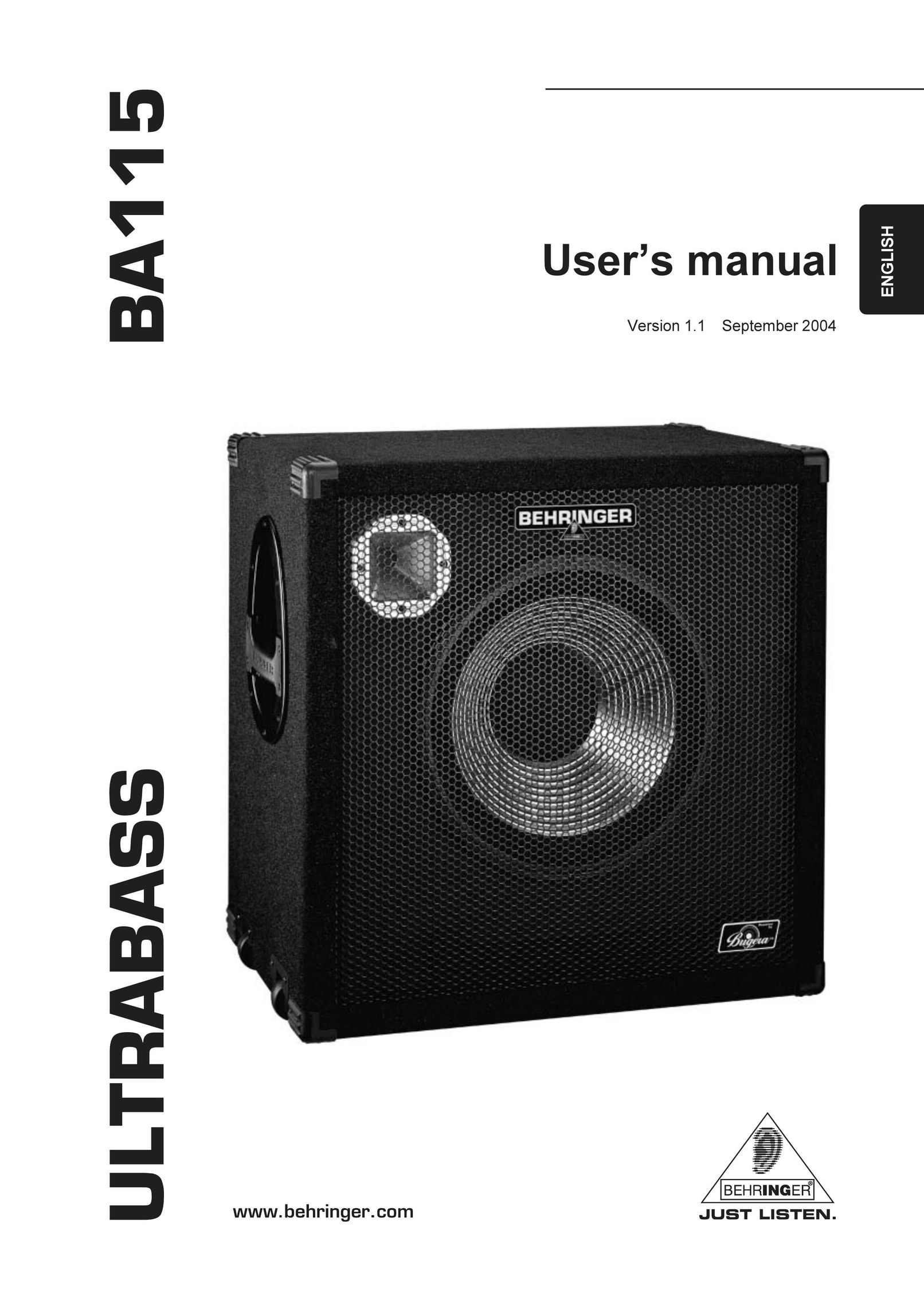 Behringer BA115 Stereo Amplifier User Manual
