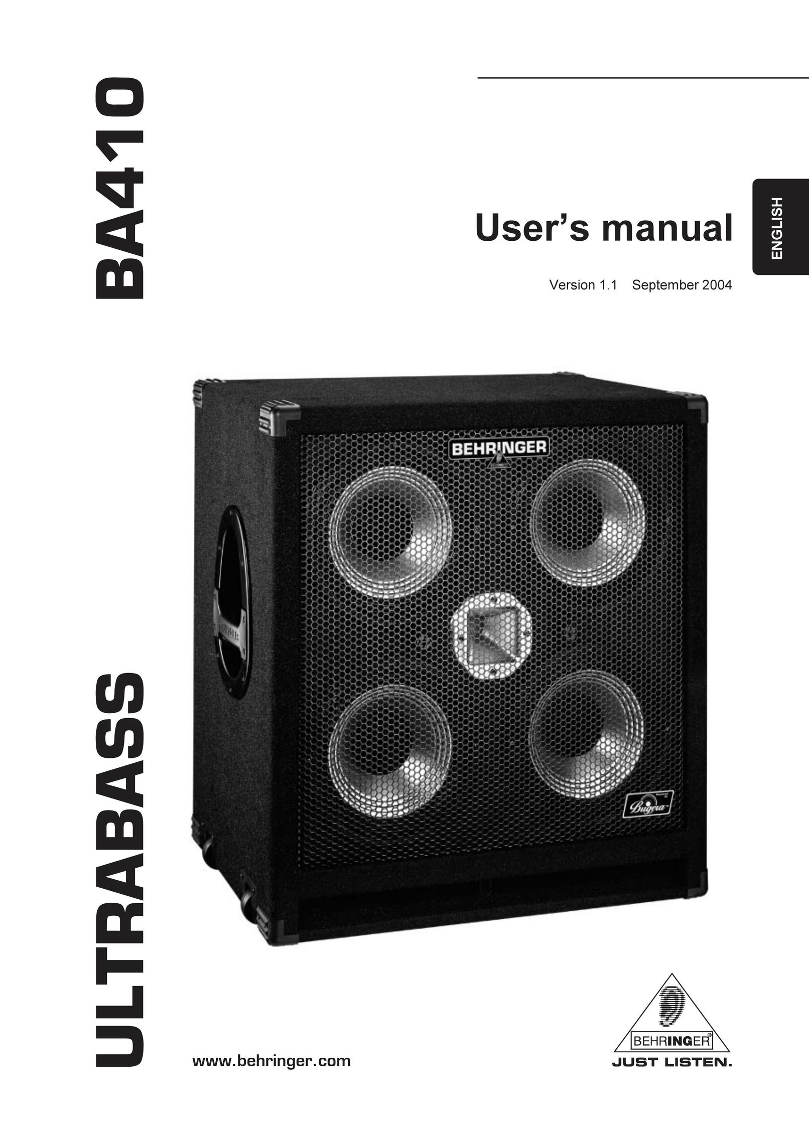 Behringer BA410 Stereo Amplifier User Manual