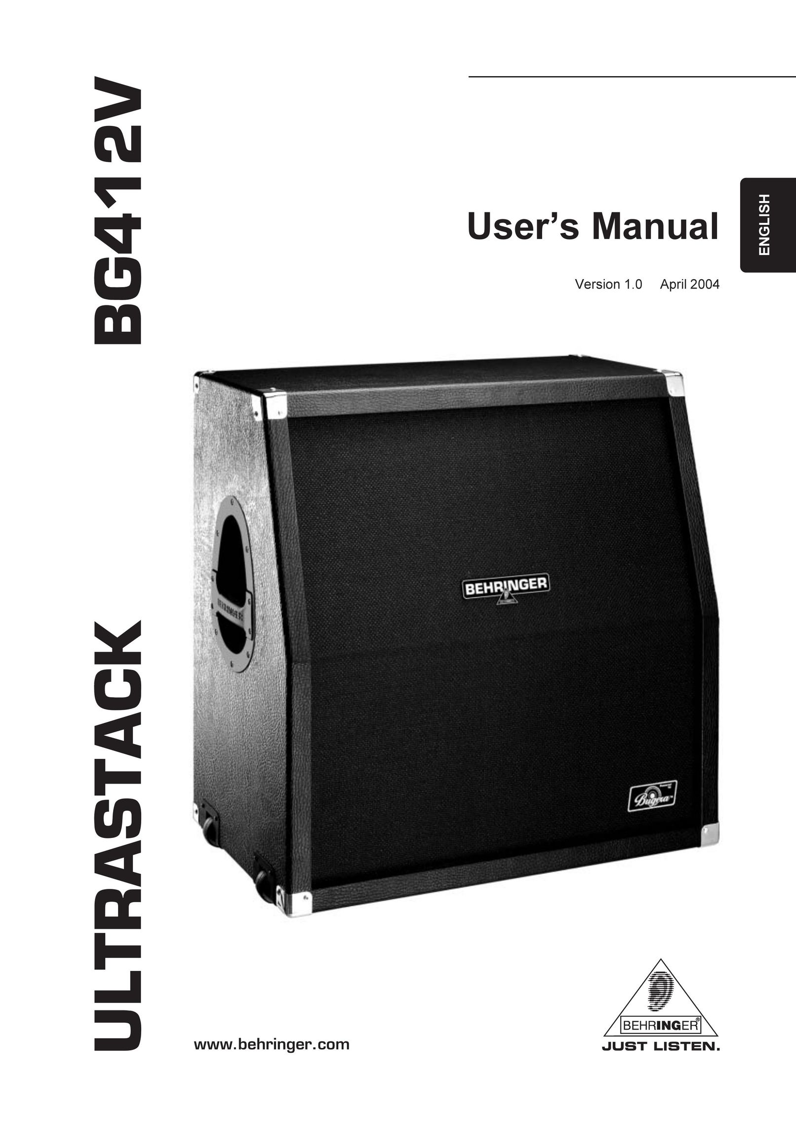 Behringer BG412V Stereo Amplifier User Manual