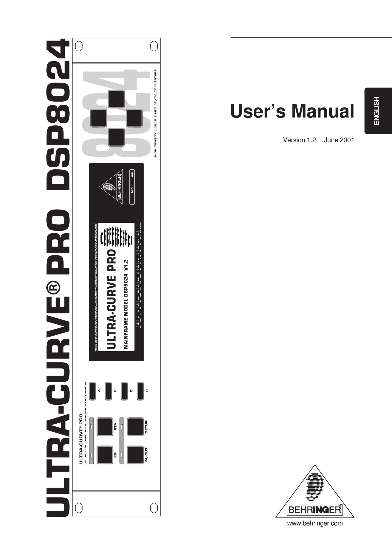 Behringer DSP8024 Stereo Amplifier User Manual
