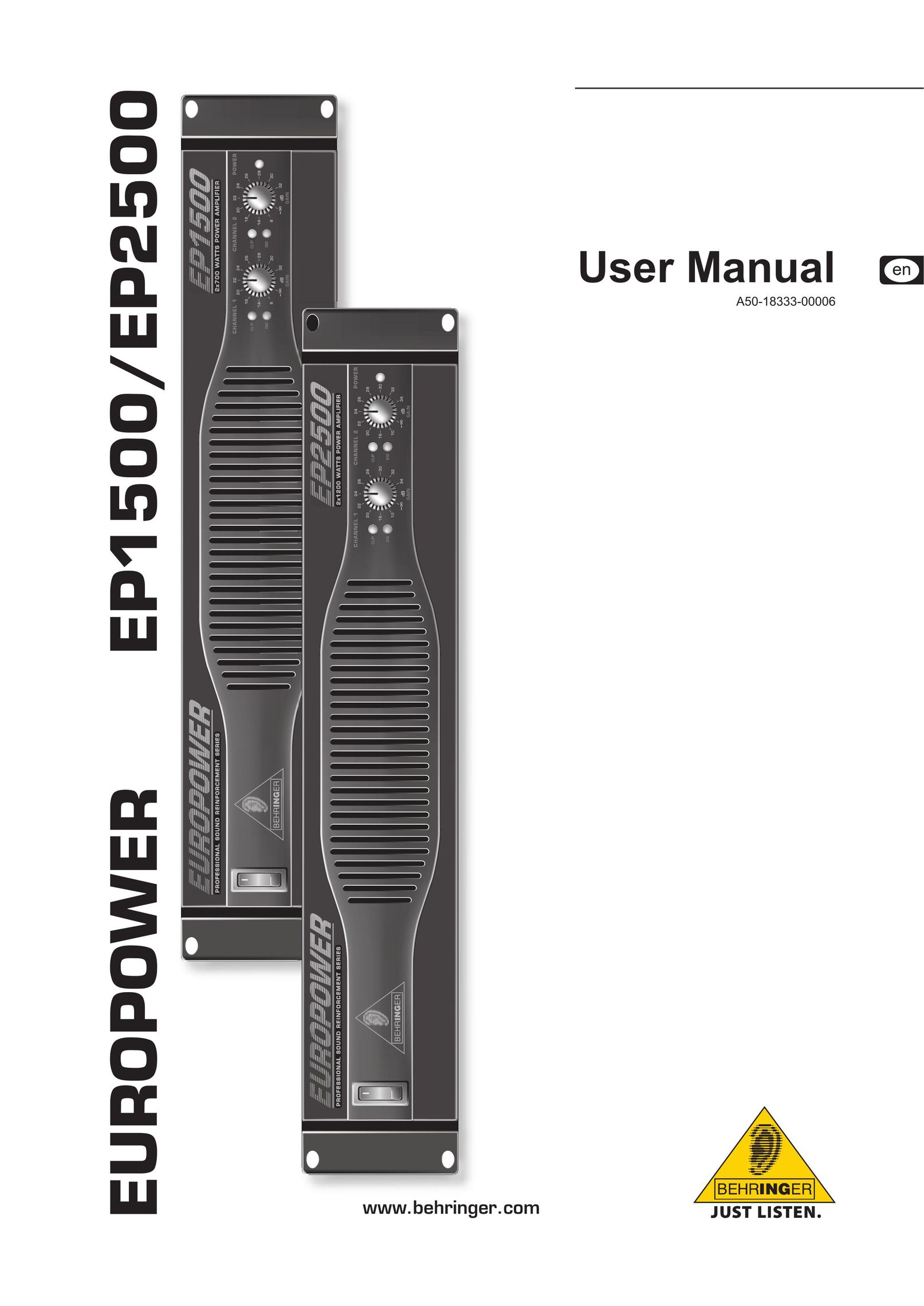 Behringer EP2500 Stereo Amplifier User Manual