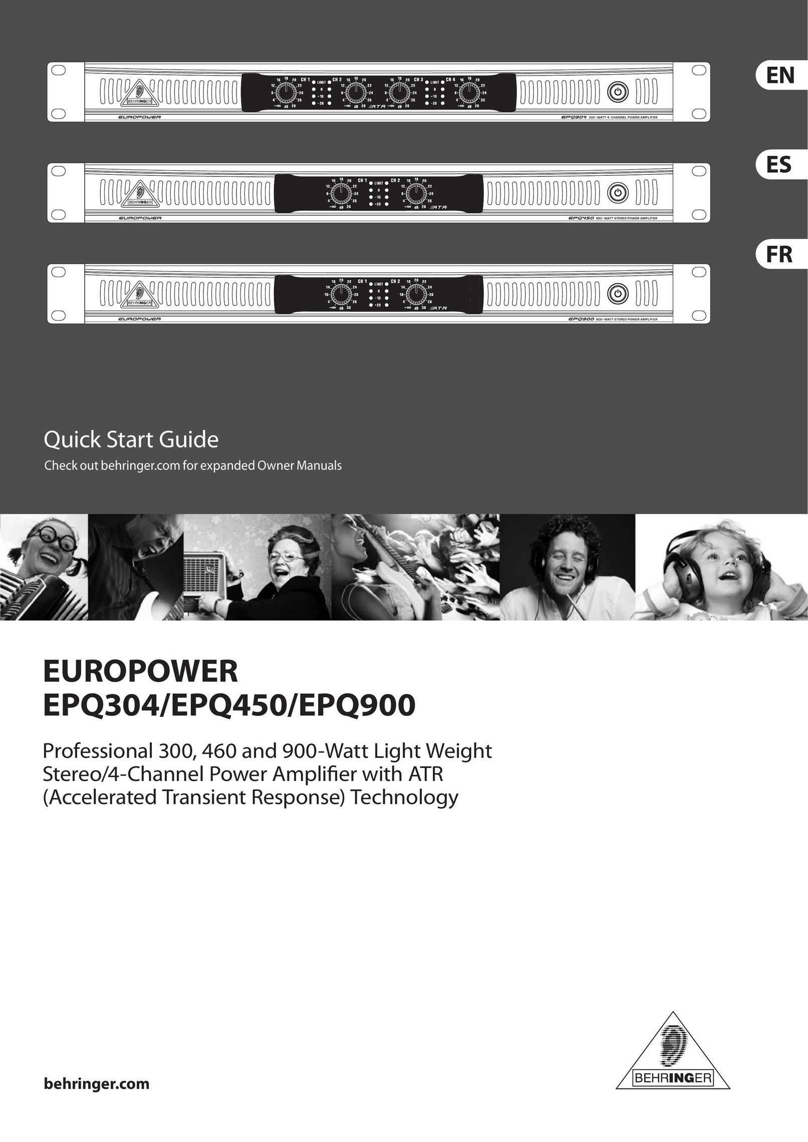 Behringer EPQ304/EPQ450/EPQ900 Stereo Amplifier User Manual