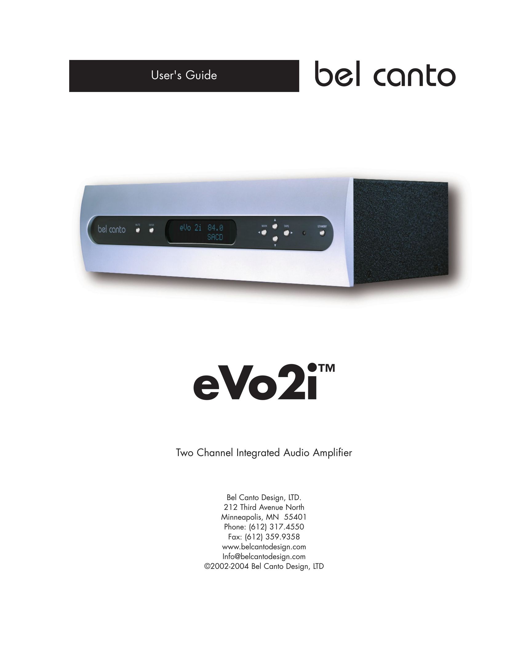 Bel Canto Design eVo2iTM Stereo Amplifier User Manual