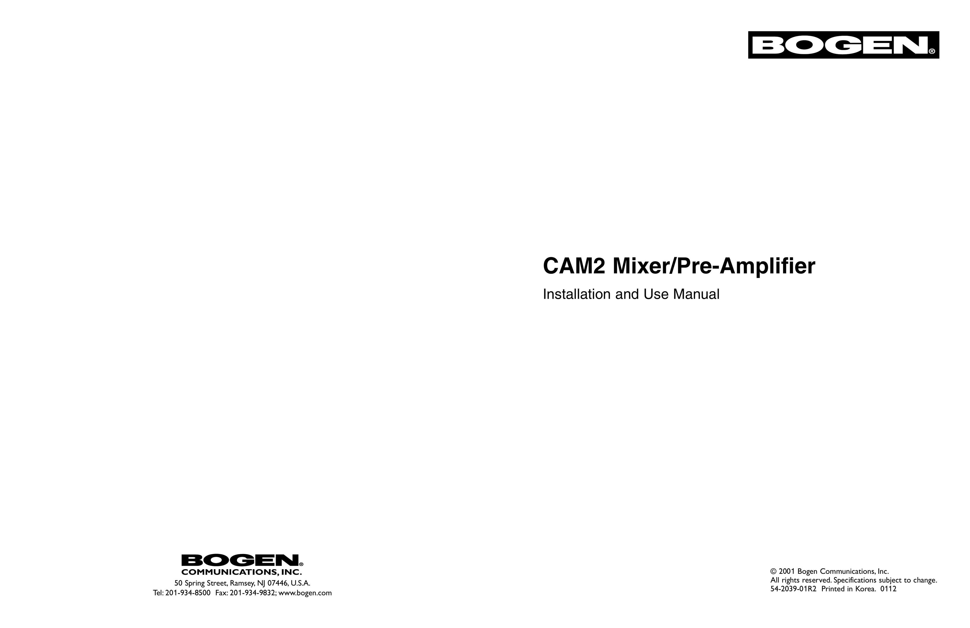 Bogen CAM2 Stereo Amplifier User Manual