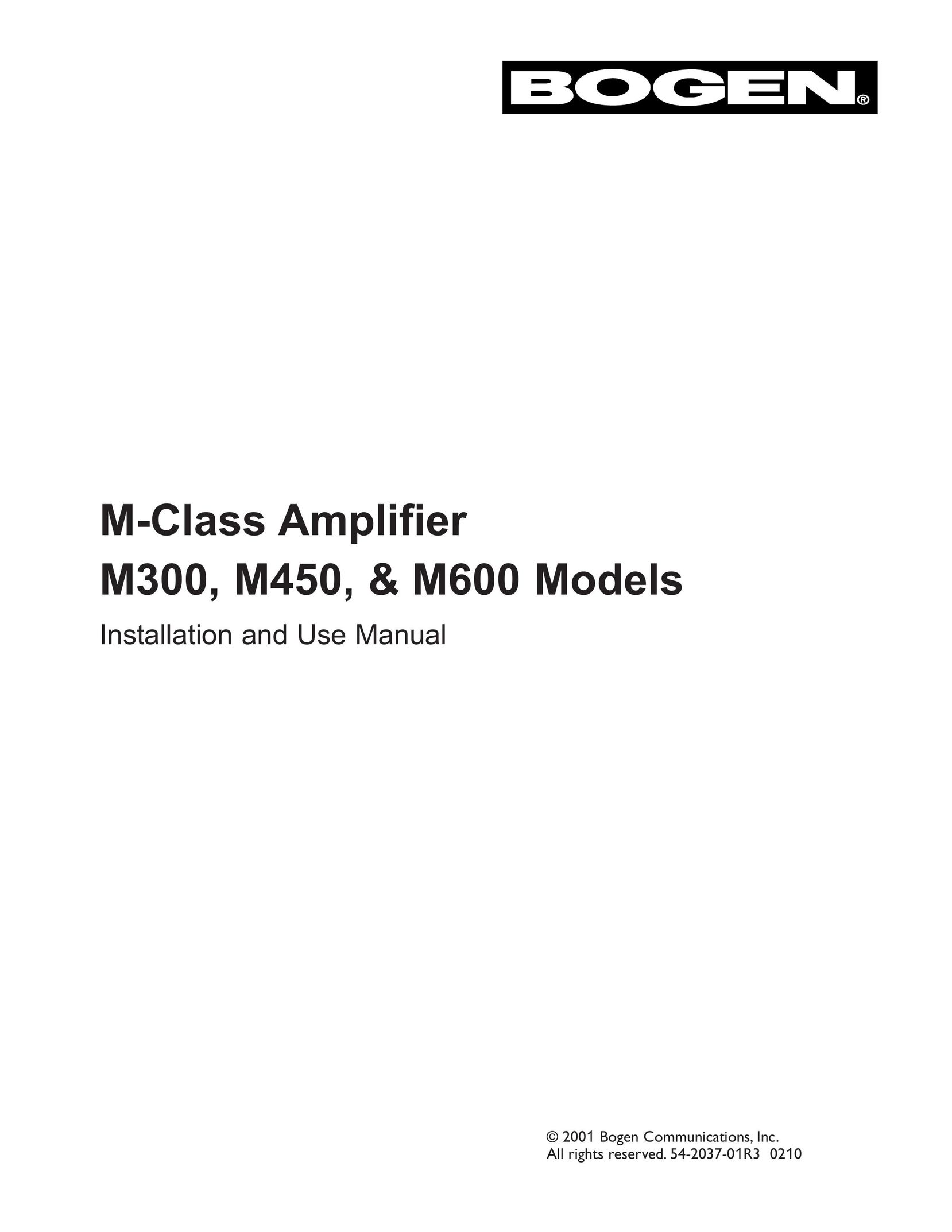 Bogen M600 Stereo Amplifier User Manual
